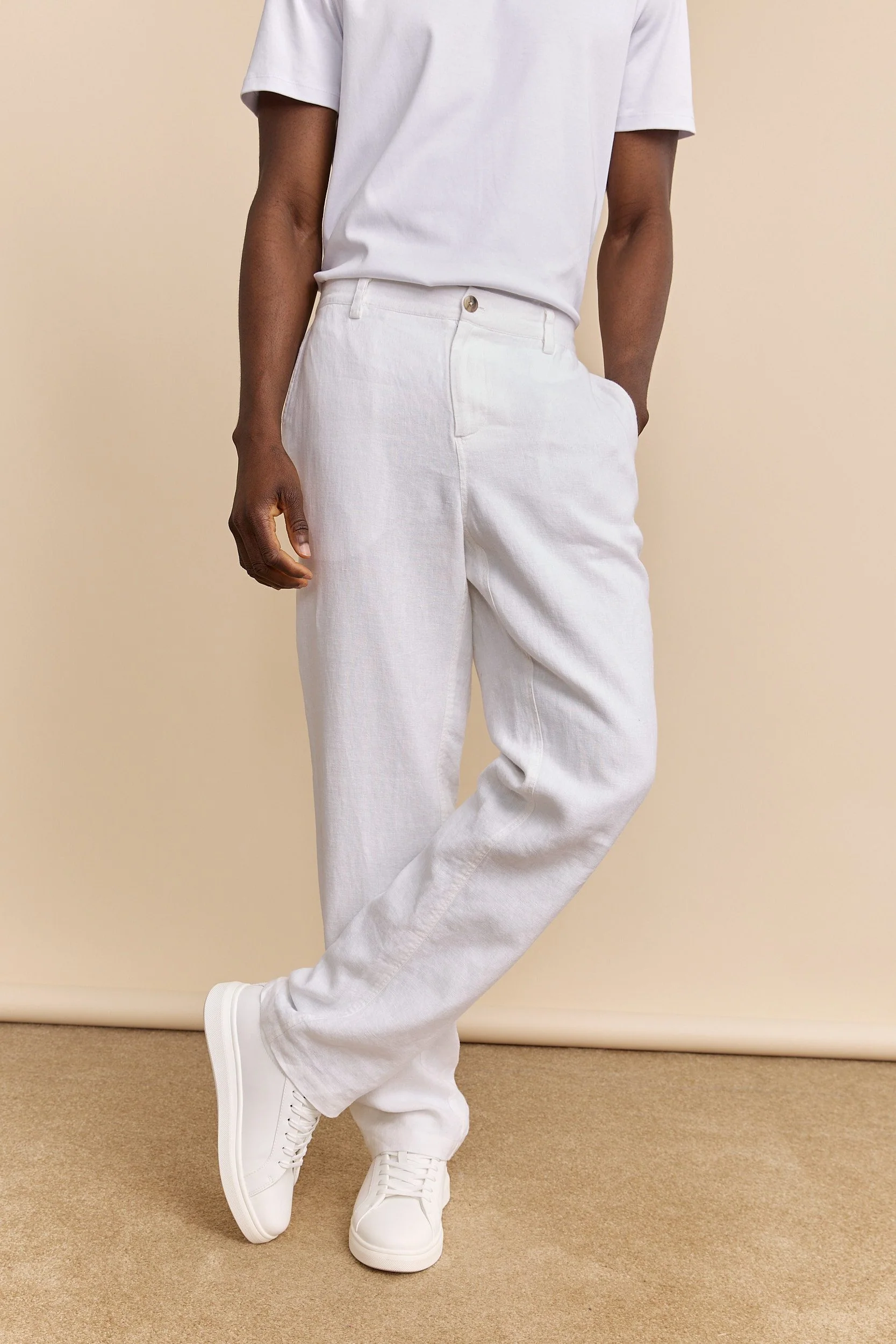 Linen pant with elastic sides - Image 7