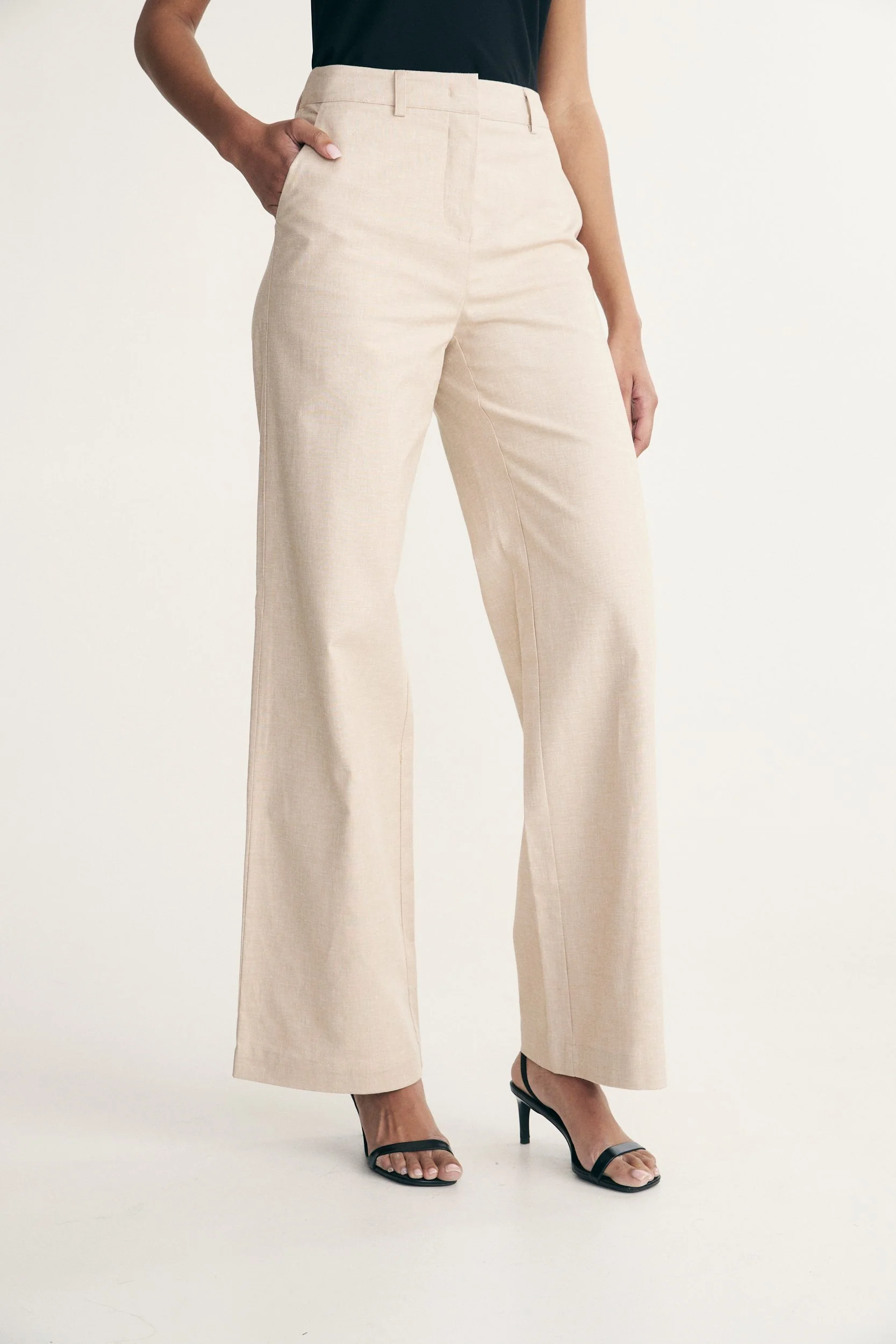Linen pants with elastic back - Image 3