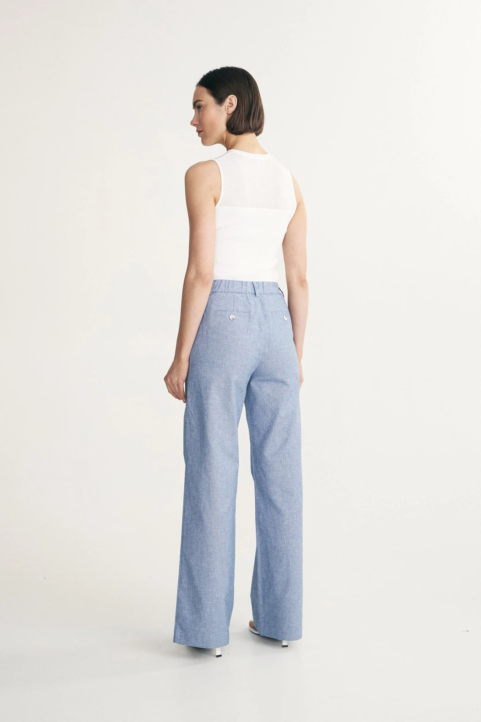 Linen pants with elastic back - Image 5