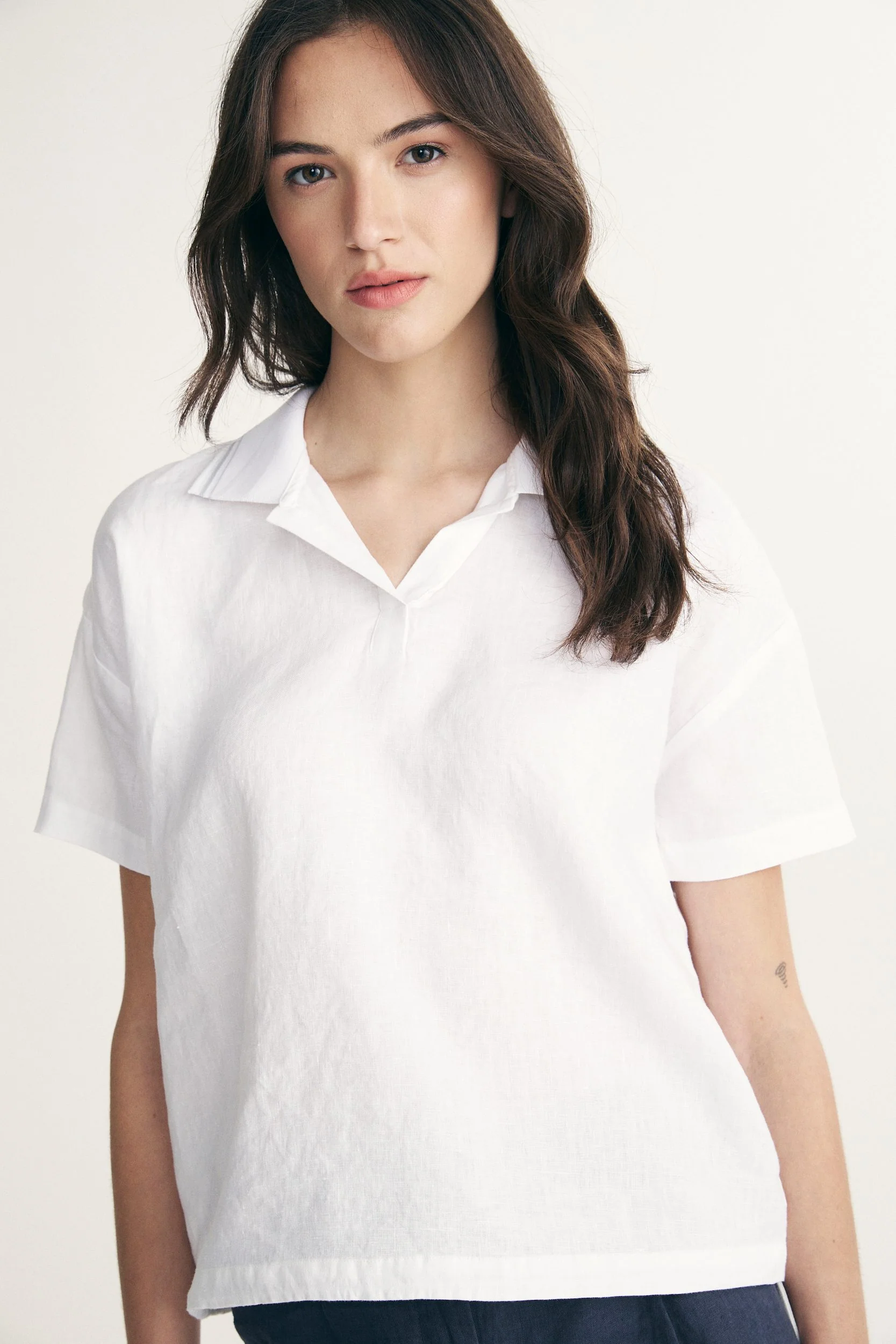Linen shirt with drawstring - Image 4