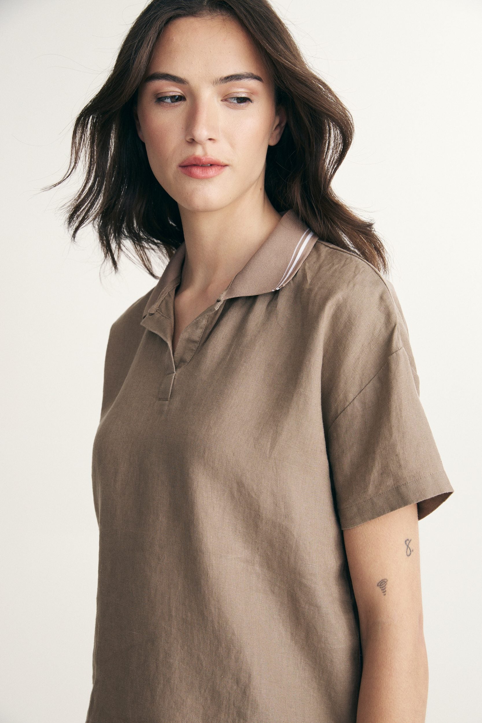 Linen shirt with drawstring - Image 6