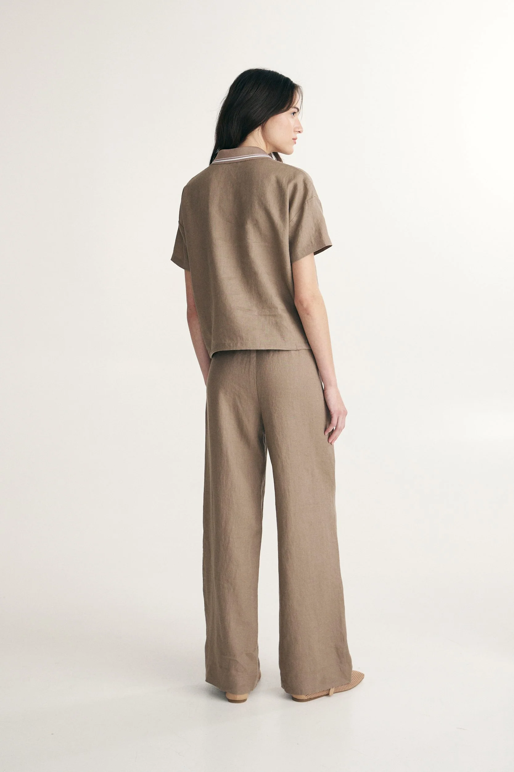 Linen shirt with drawstring - Image 7
