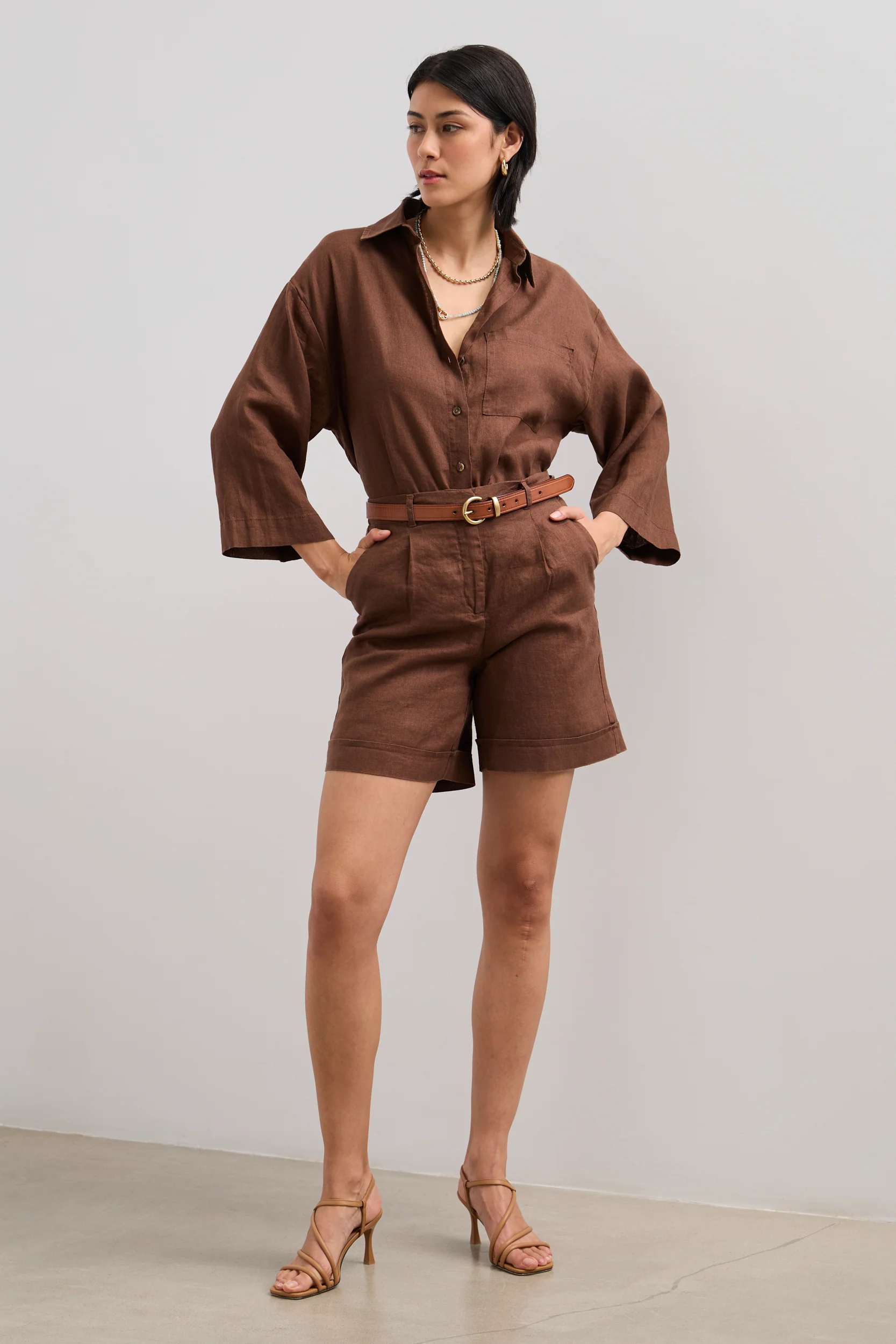 Linen short with sash - Image 4
