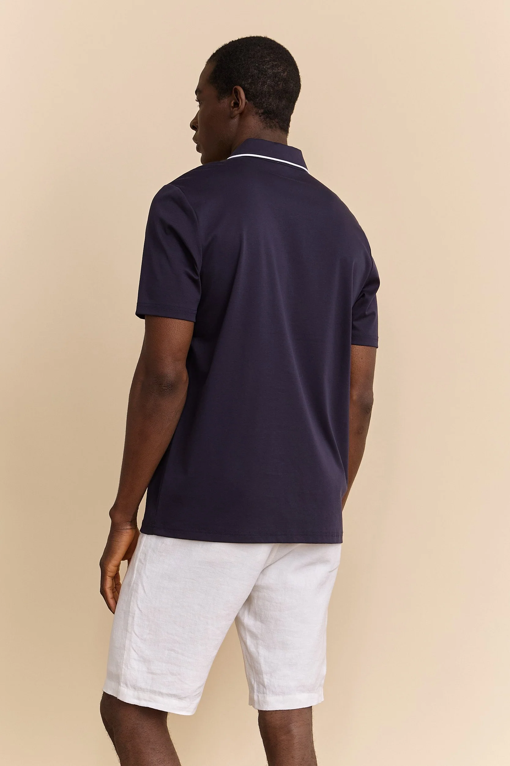 Mercerized cotton henley polo - Image 3