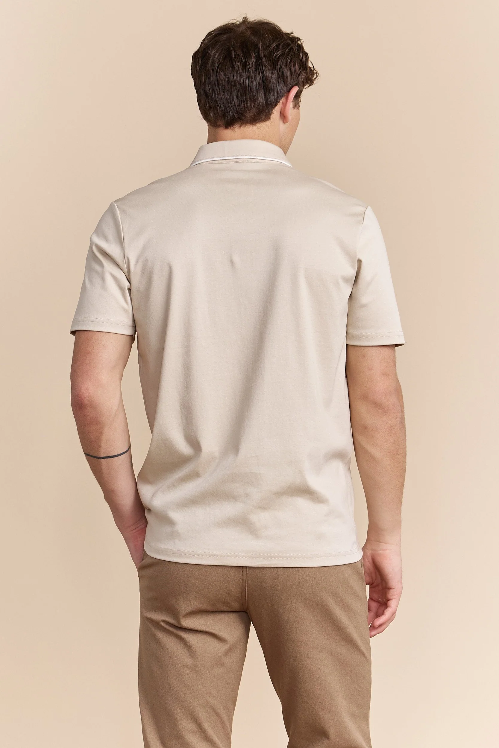 Mercerized cotton henley polo - Image 5