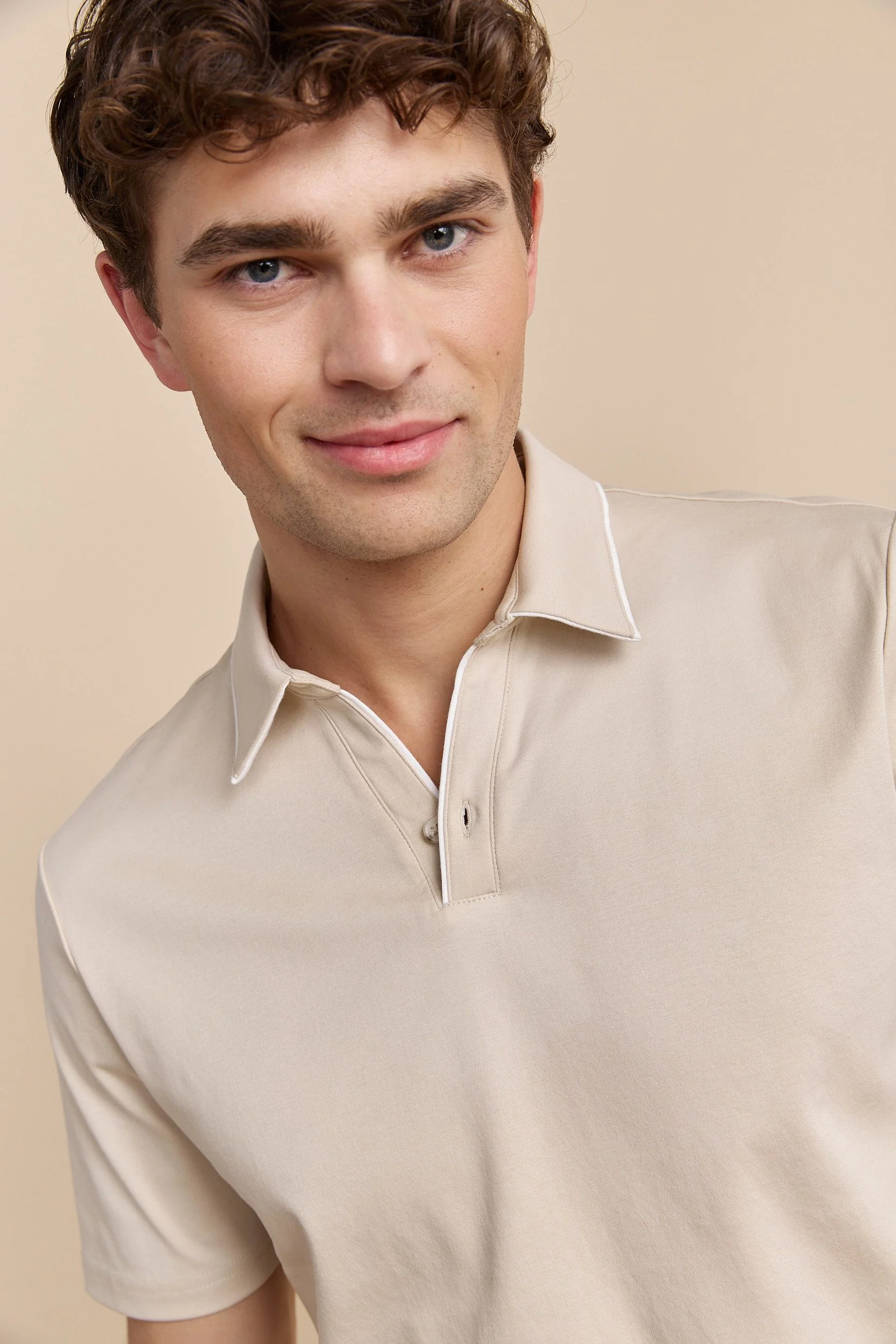Mercerized cotton henley polo - Image 6