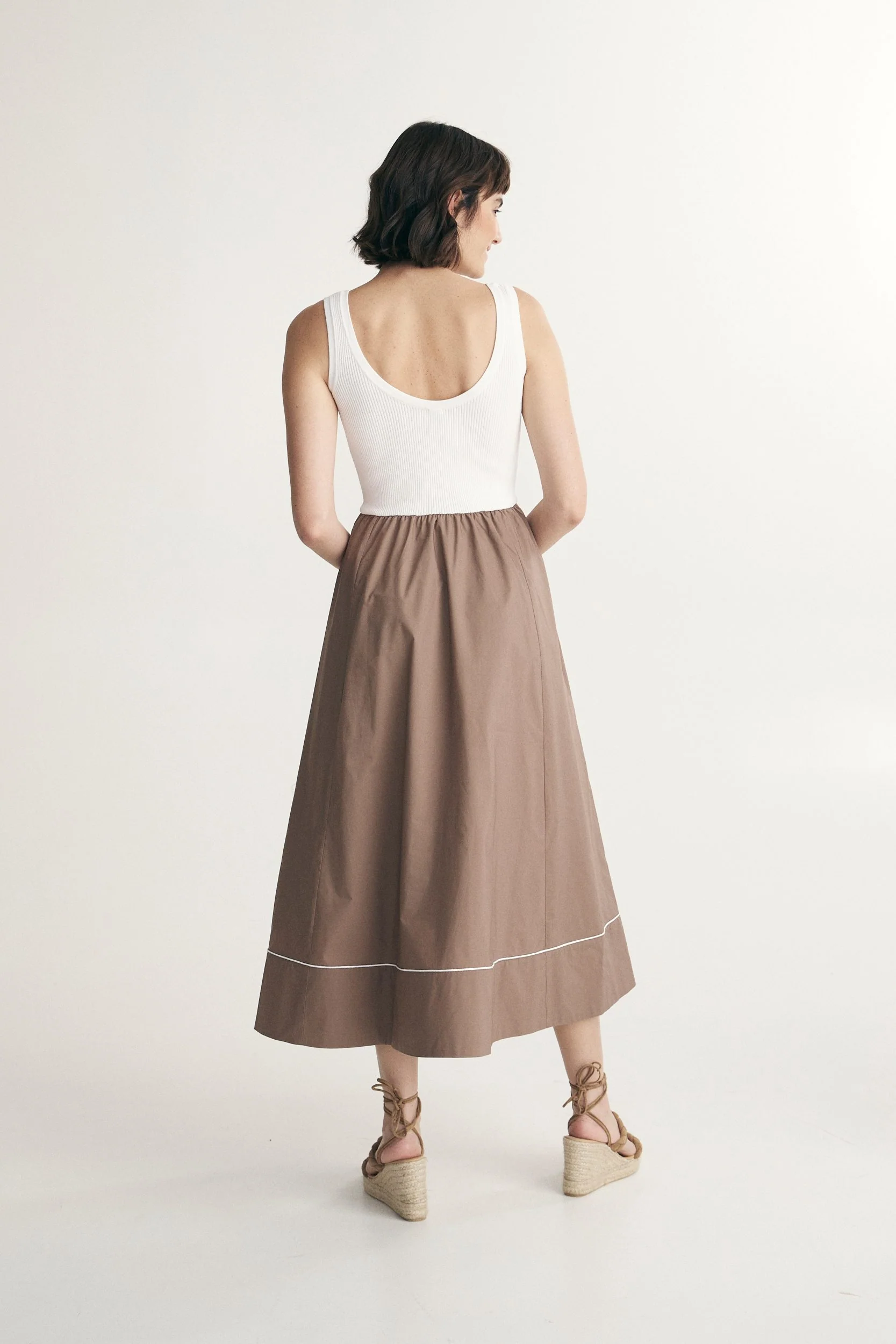 Mixed-material dress