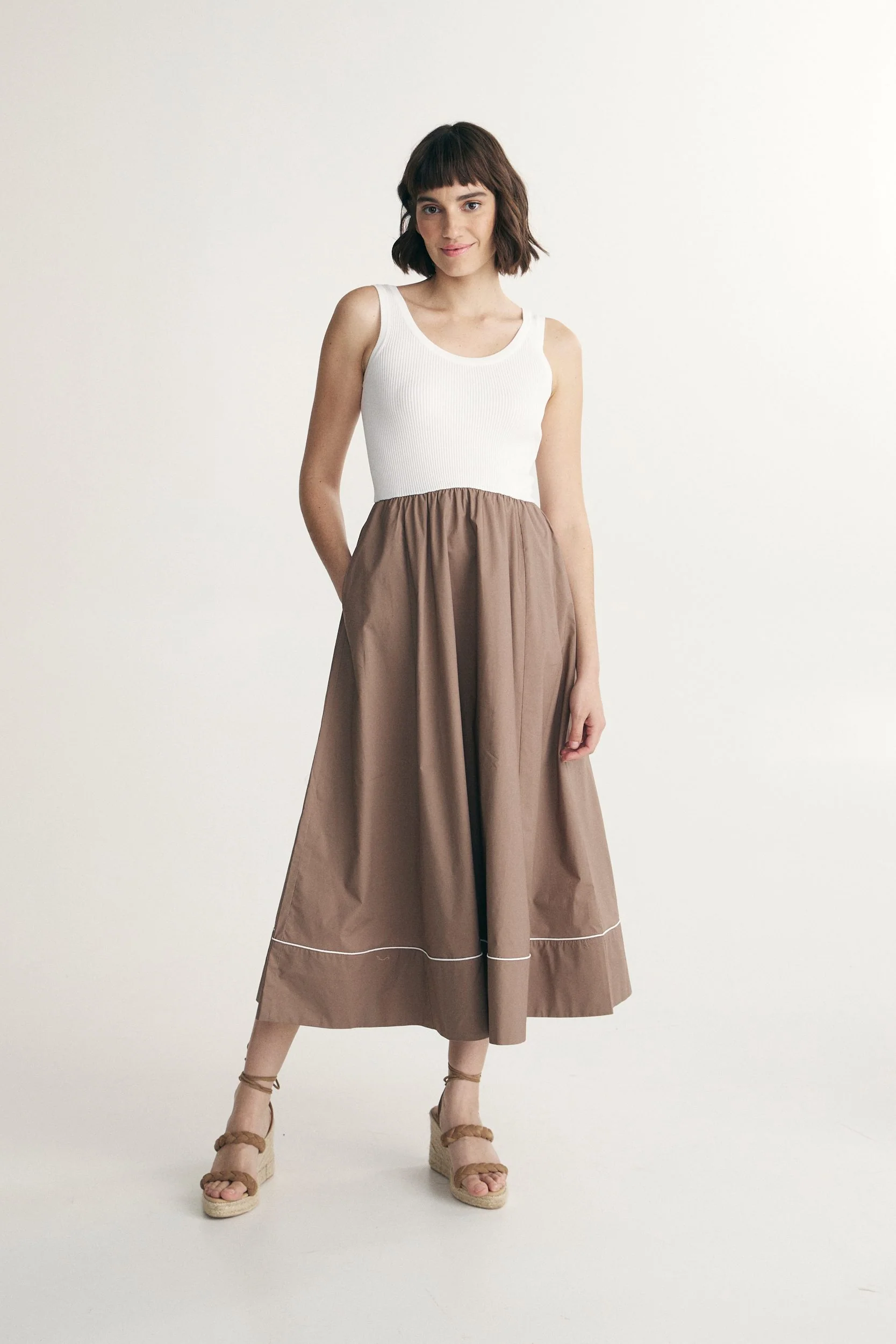 Mixed-material dress - Image 2
