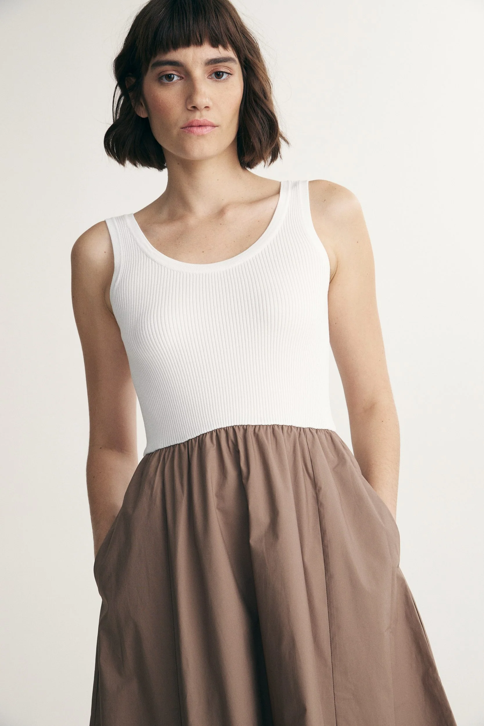 Mixed-material dress - Image 3