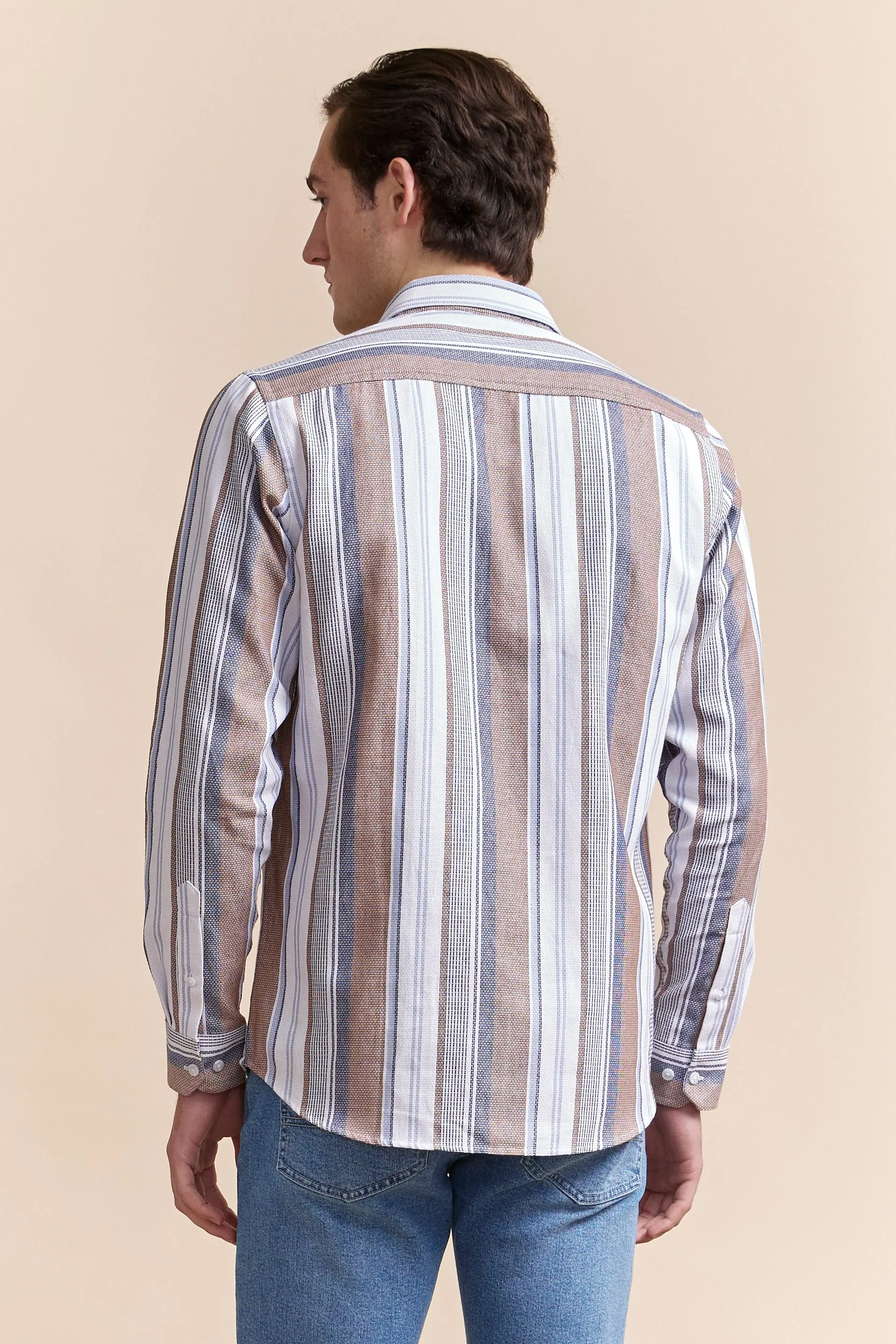 Multi tone stripes Semi-Fitted shirt - Image 2