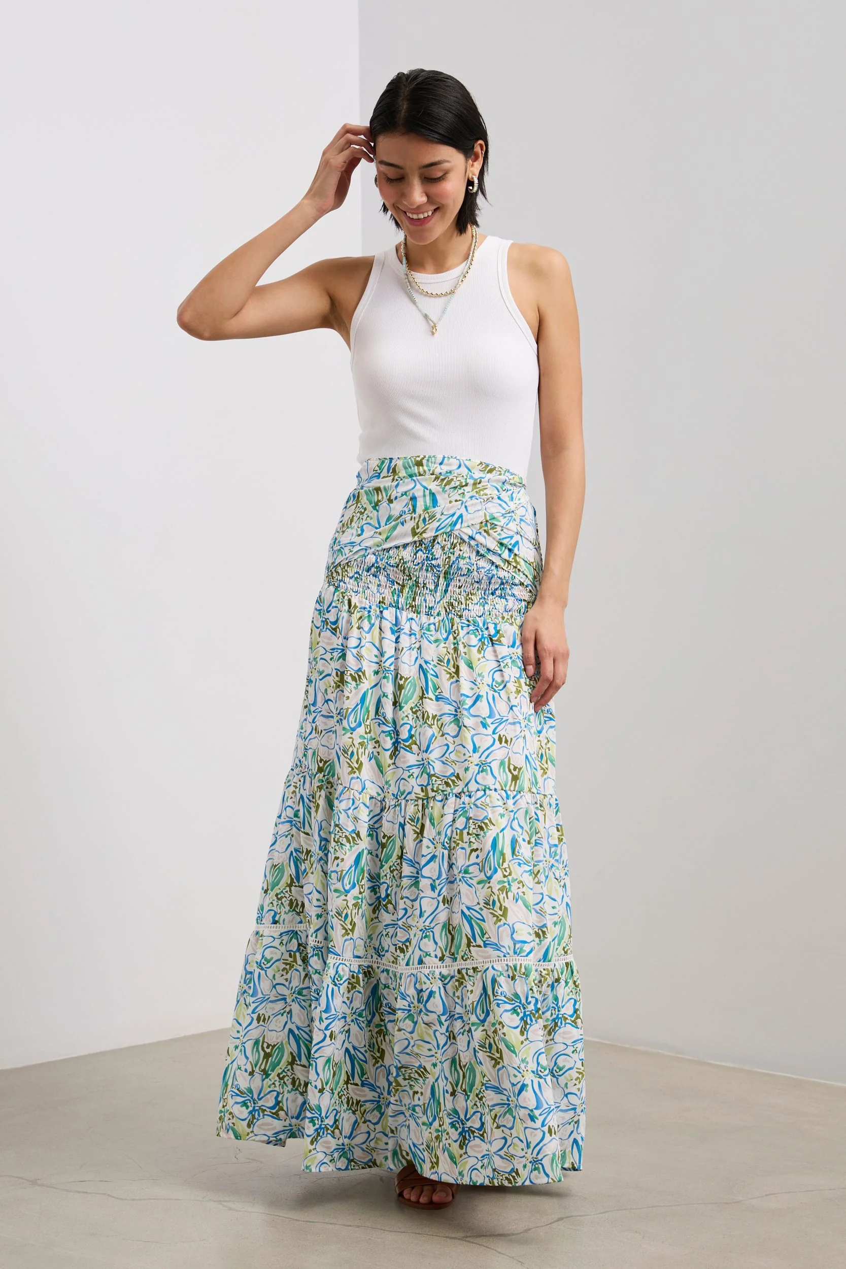 Multi way printed dress with ruching - Image 3