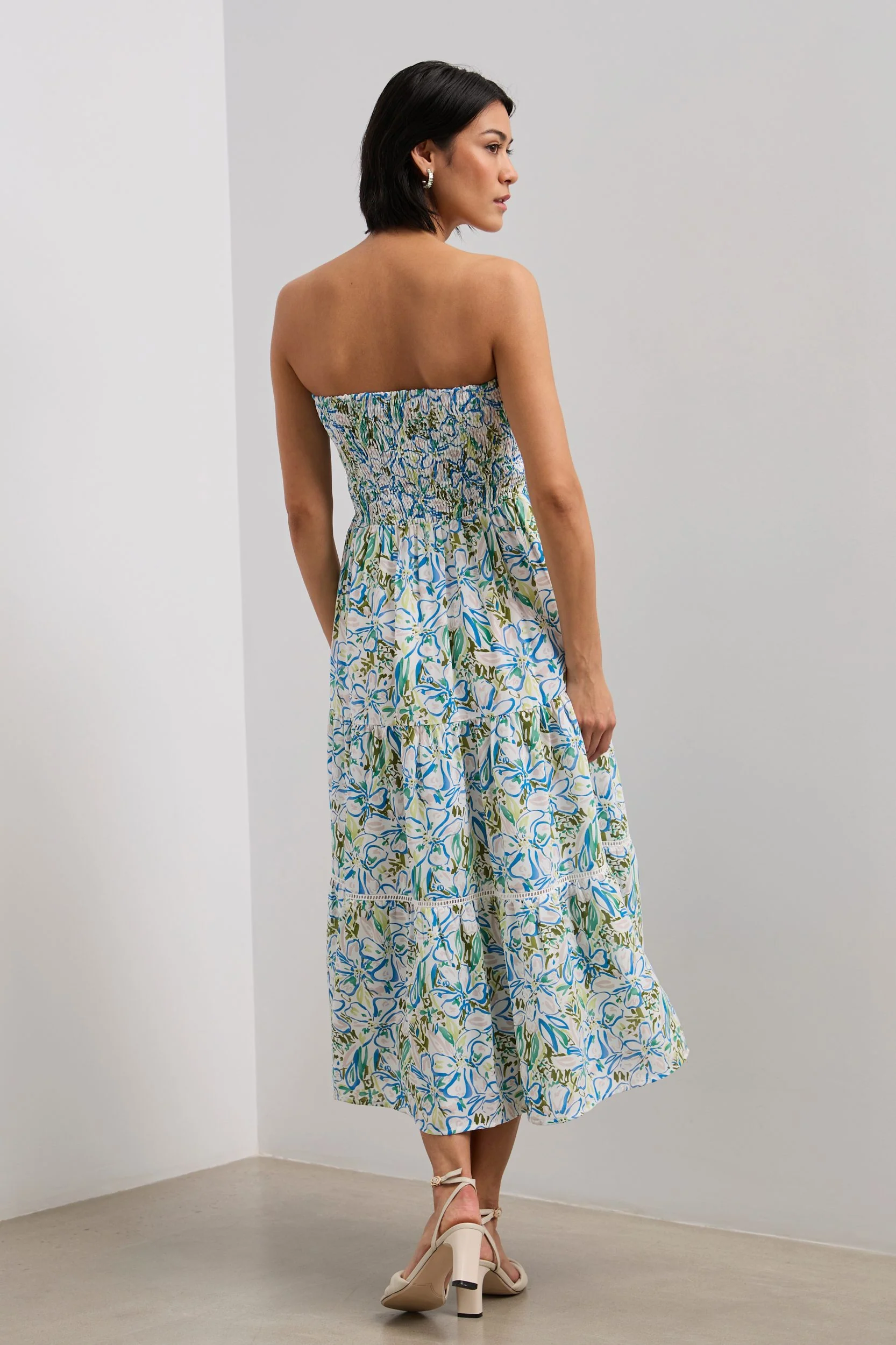 Multi way printed dress with ruching - Image 4