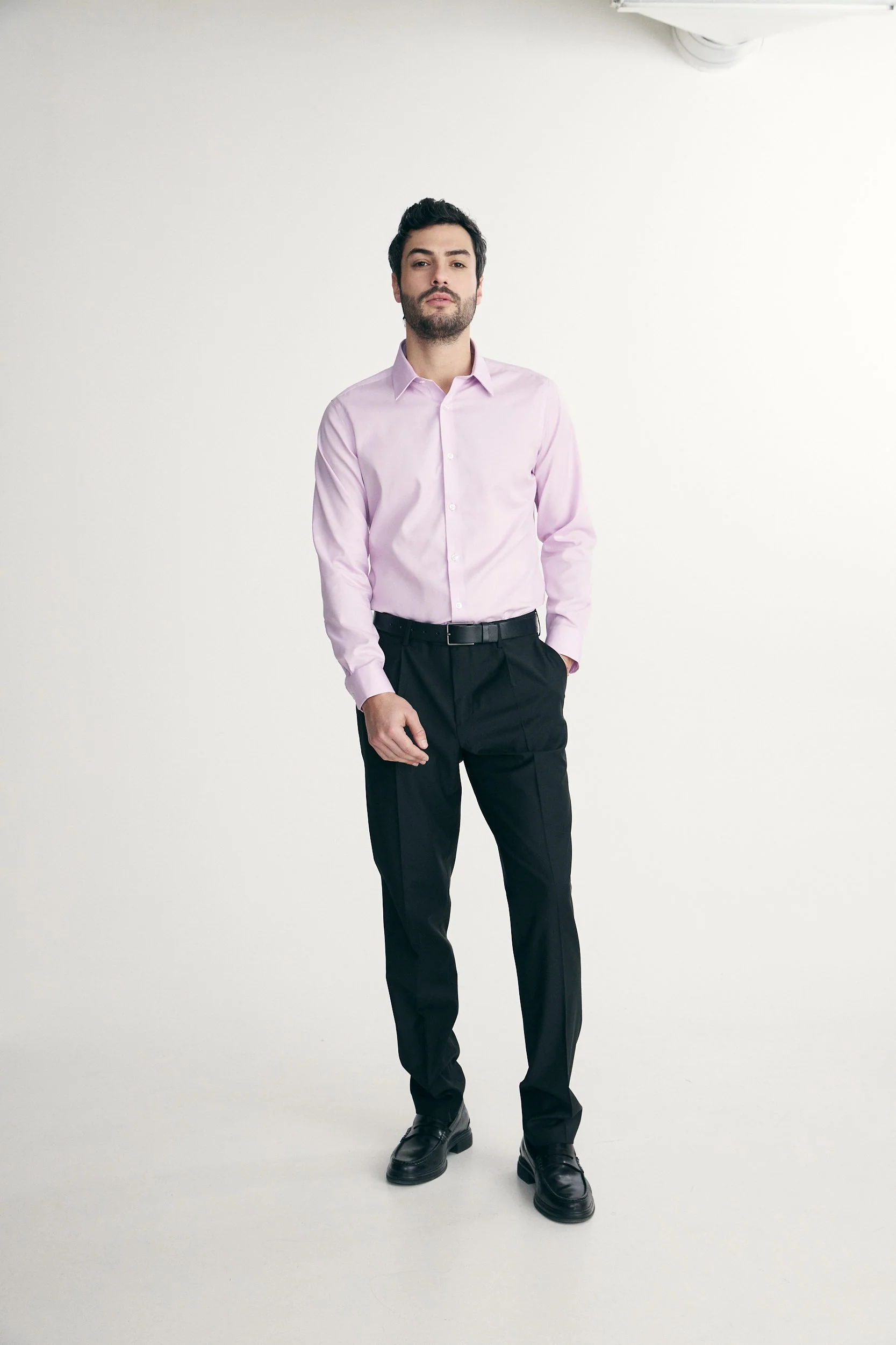 Non-iron fitted textured shirt - Image 3
