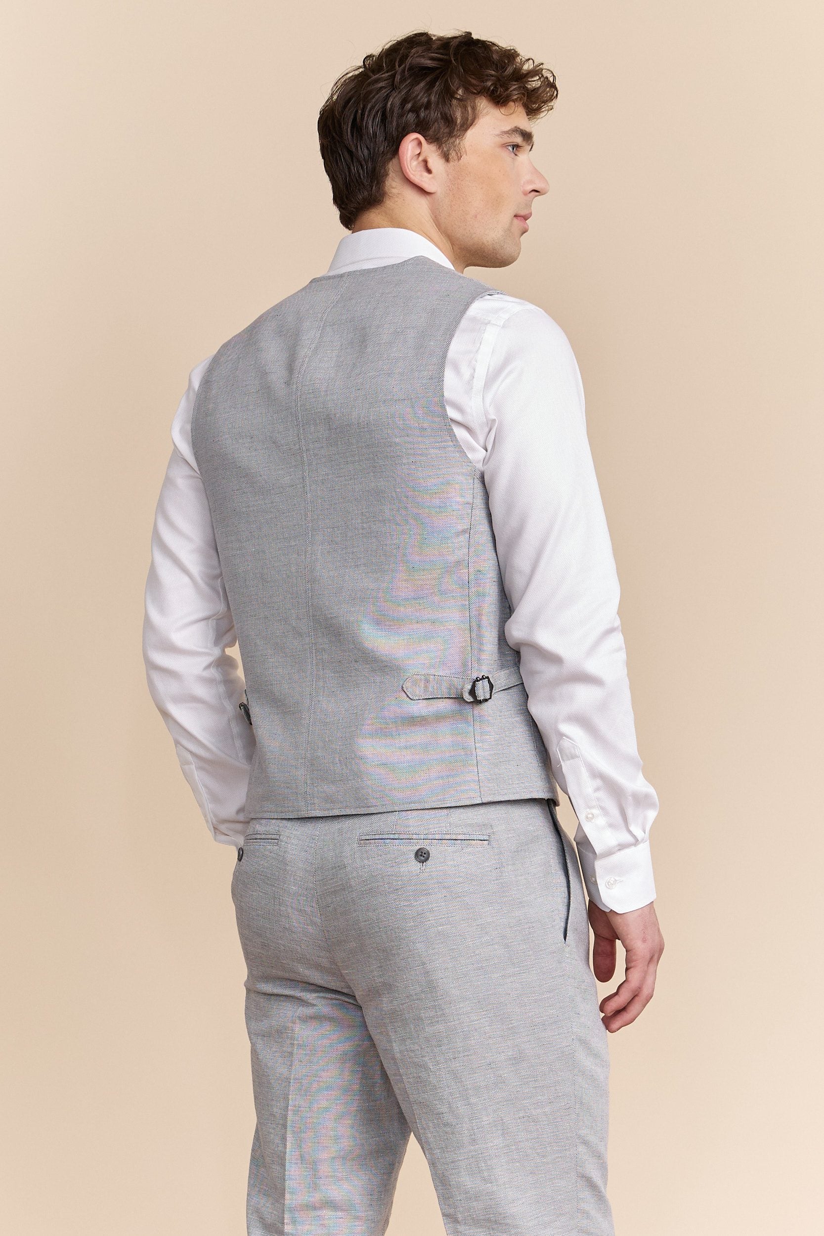 Patch pockets linen vest - Image 2