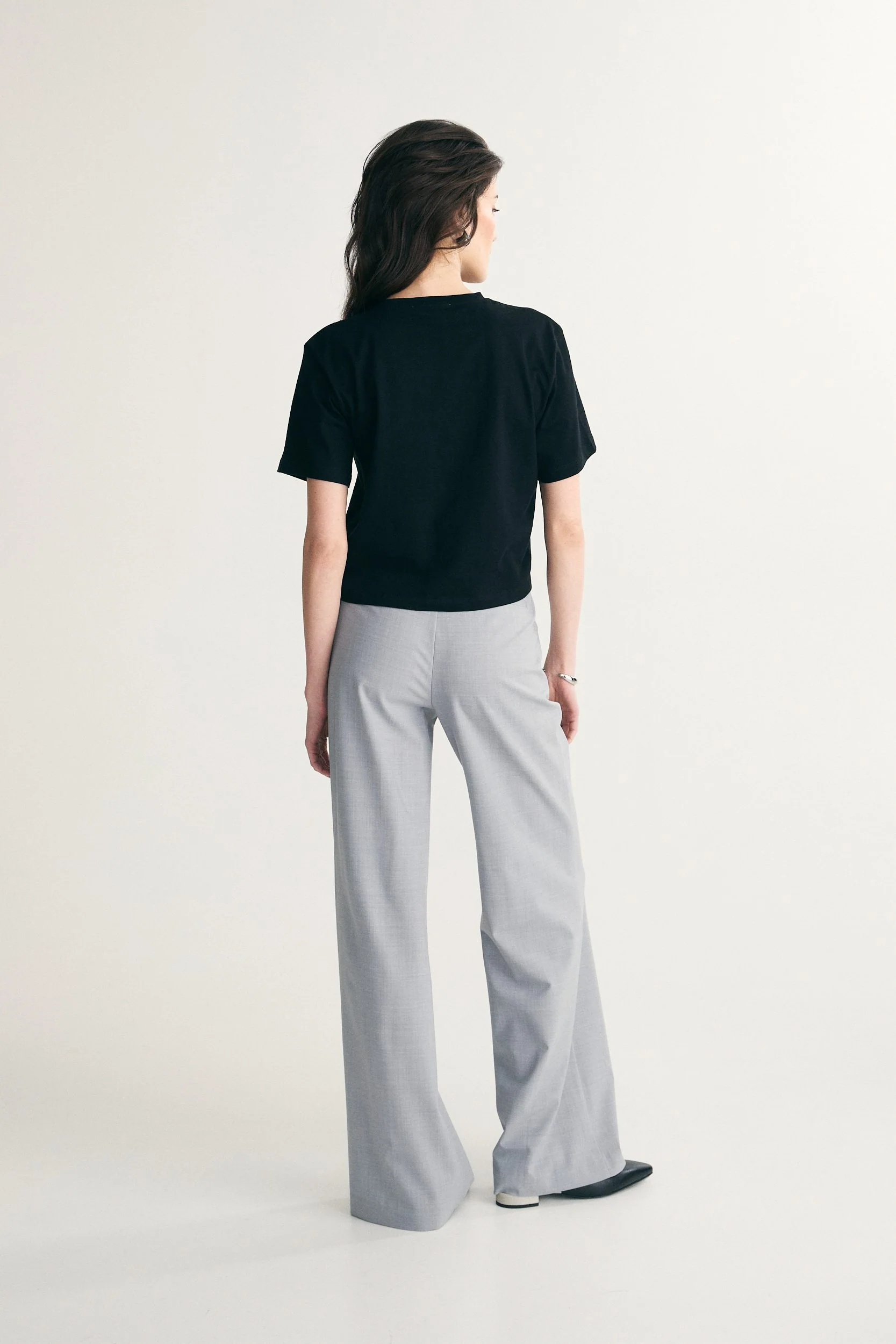 Pima cotton cropped t-shirt - Image 11