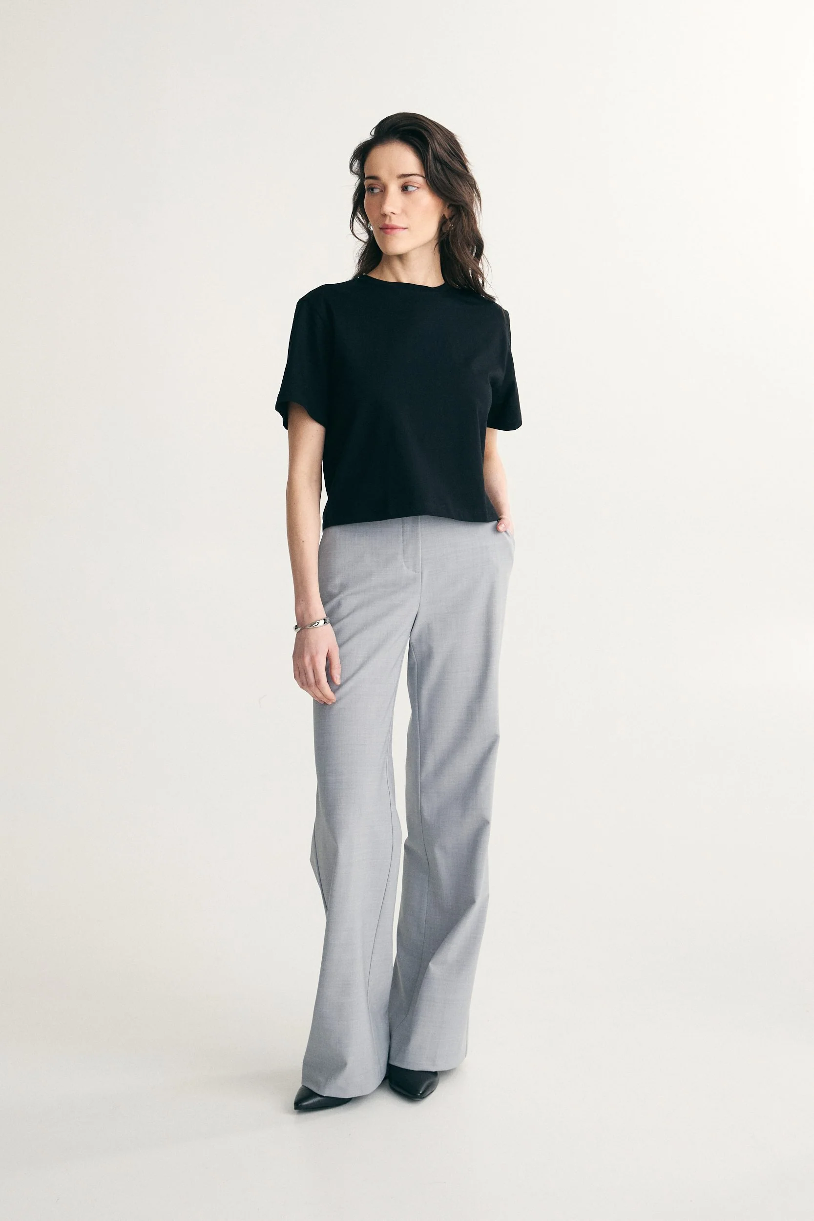 Pima cotton cropped t-shirt - Image 12