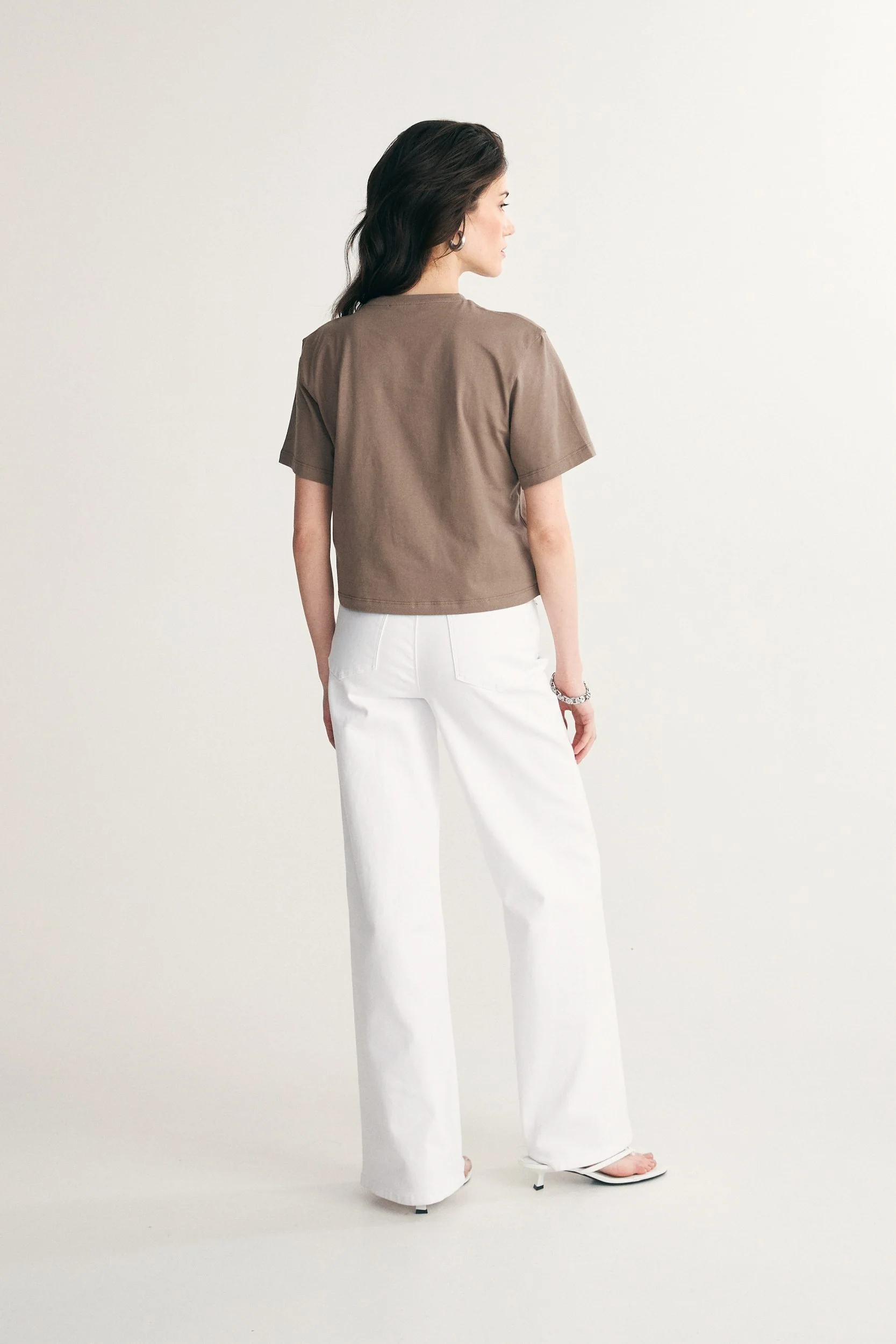 Pima cotton cropped t-shirt - Image 8