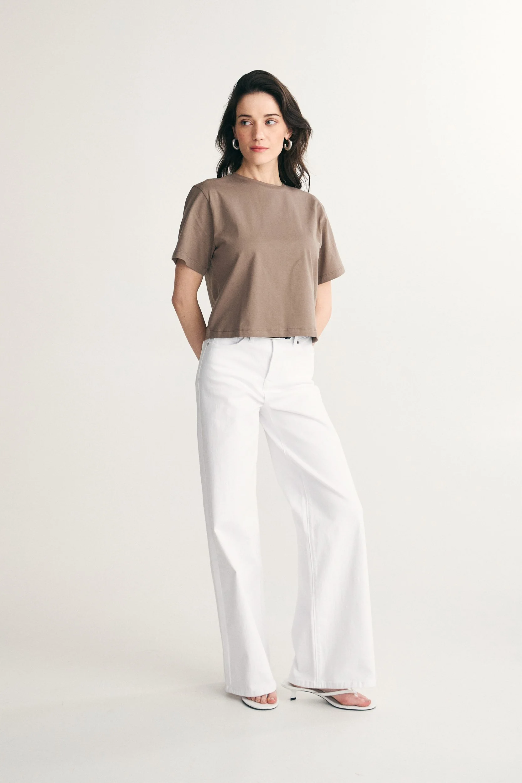Pima cotton cropped t-shirt - Image 9