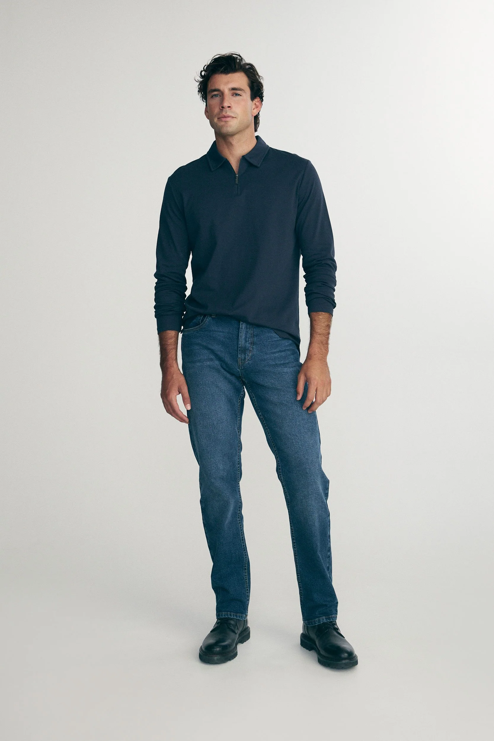 Pima cotton long sleeves polo - Image 6