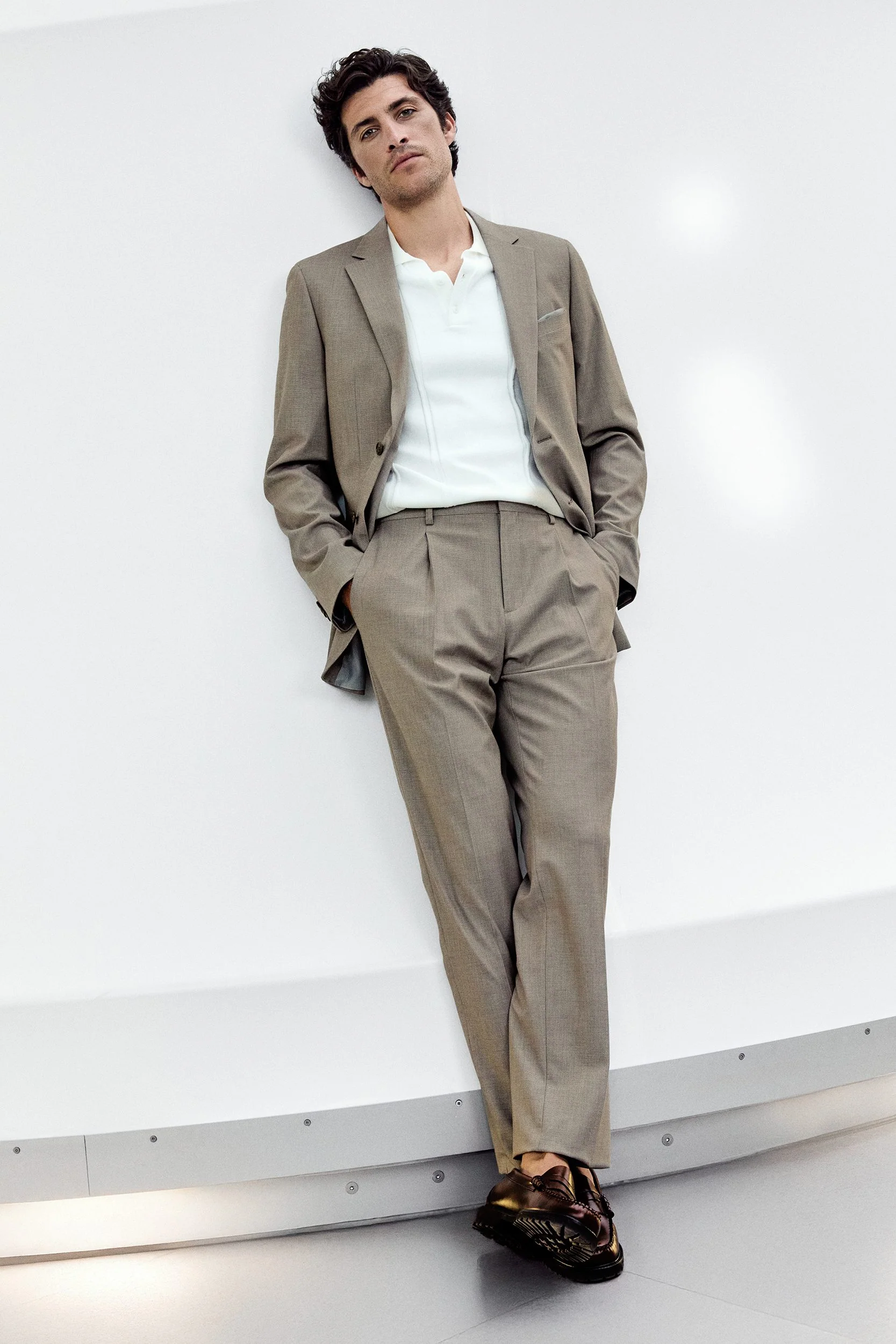 Pleated textured pant