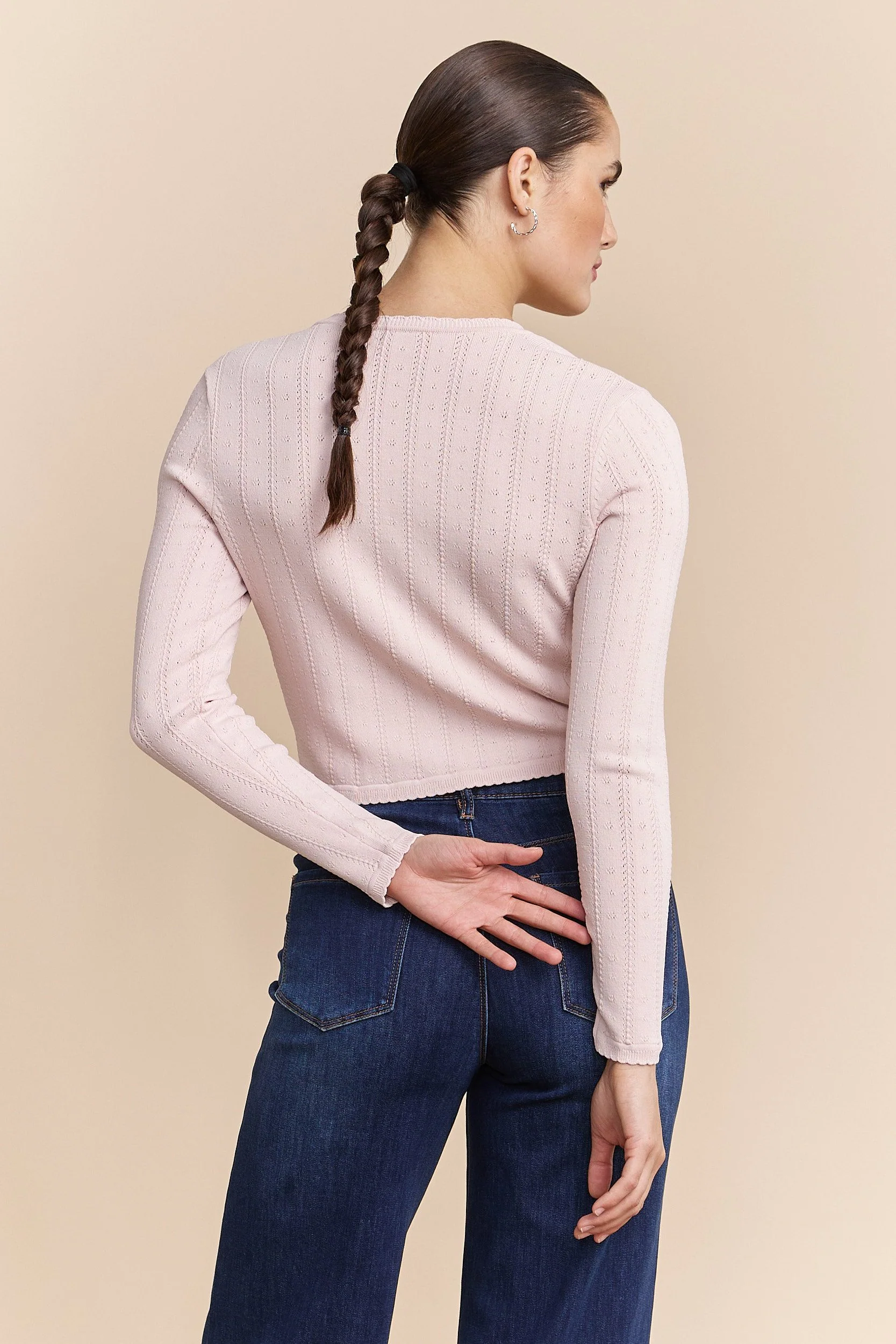 Pointelle knit cardigan - Image 3
