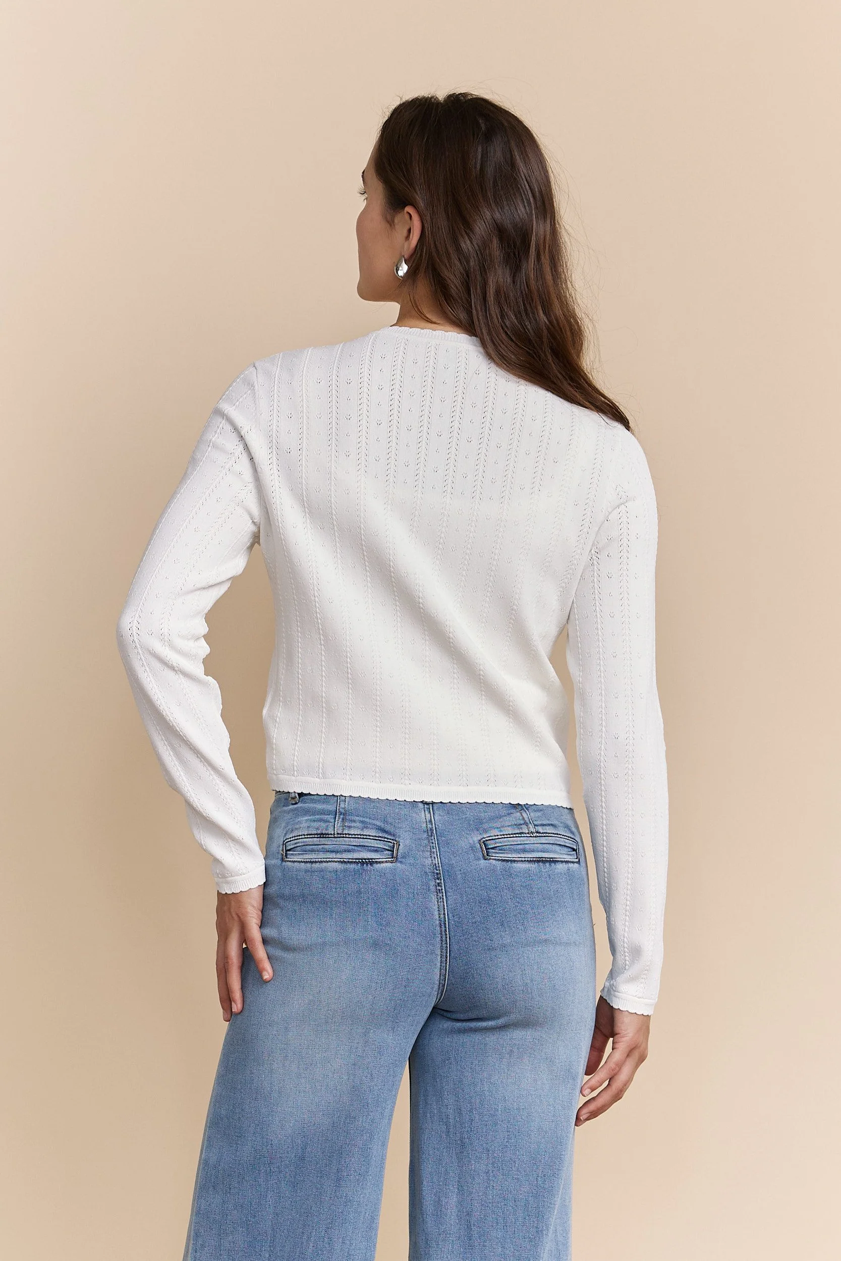 Pointelle knit cardigan - Image 6