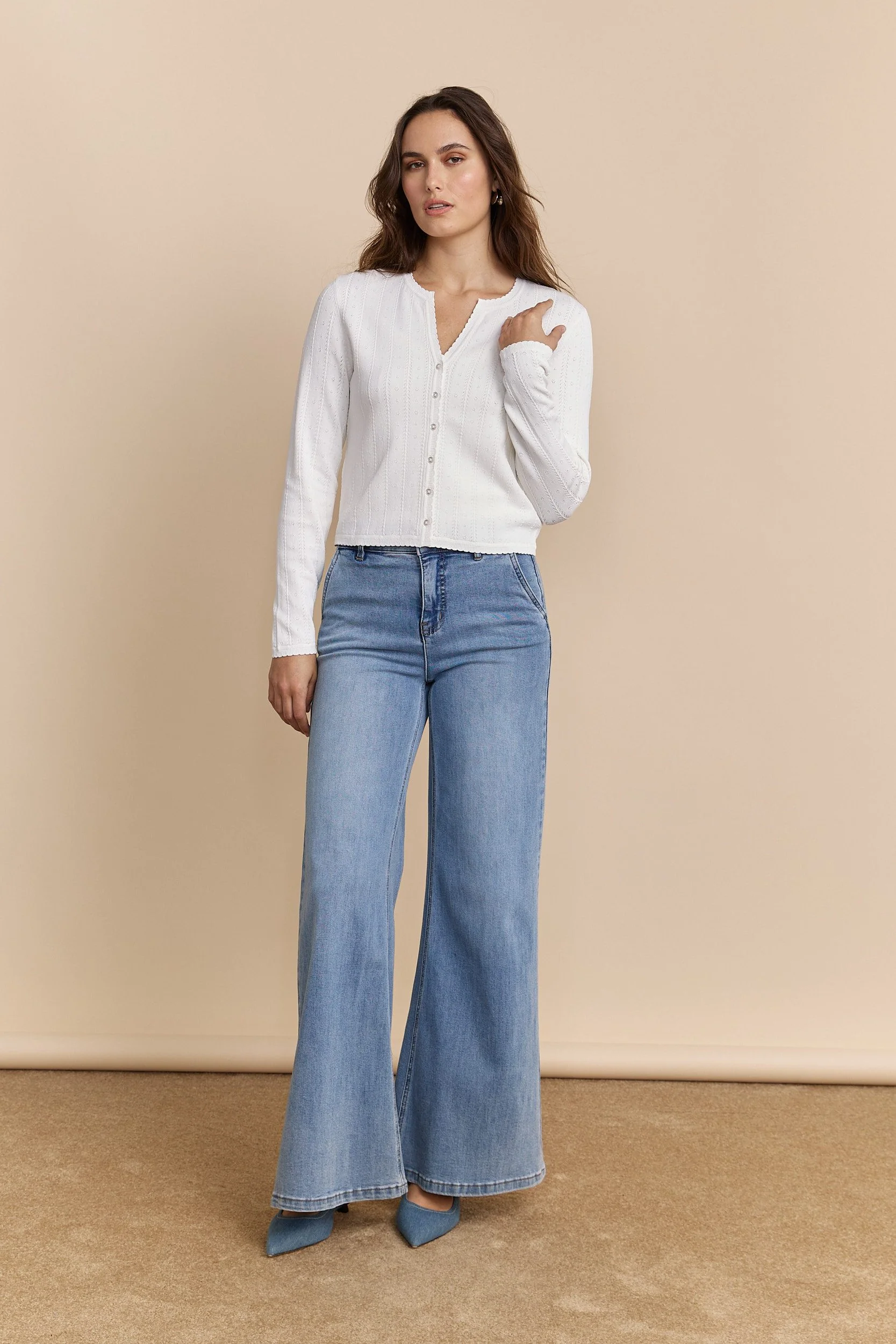 Pointelle knit cardigan - Image 8
