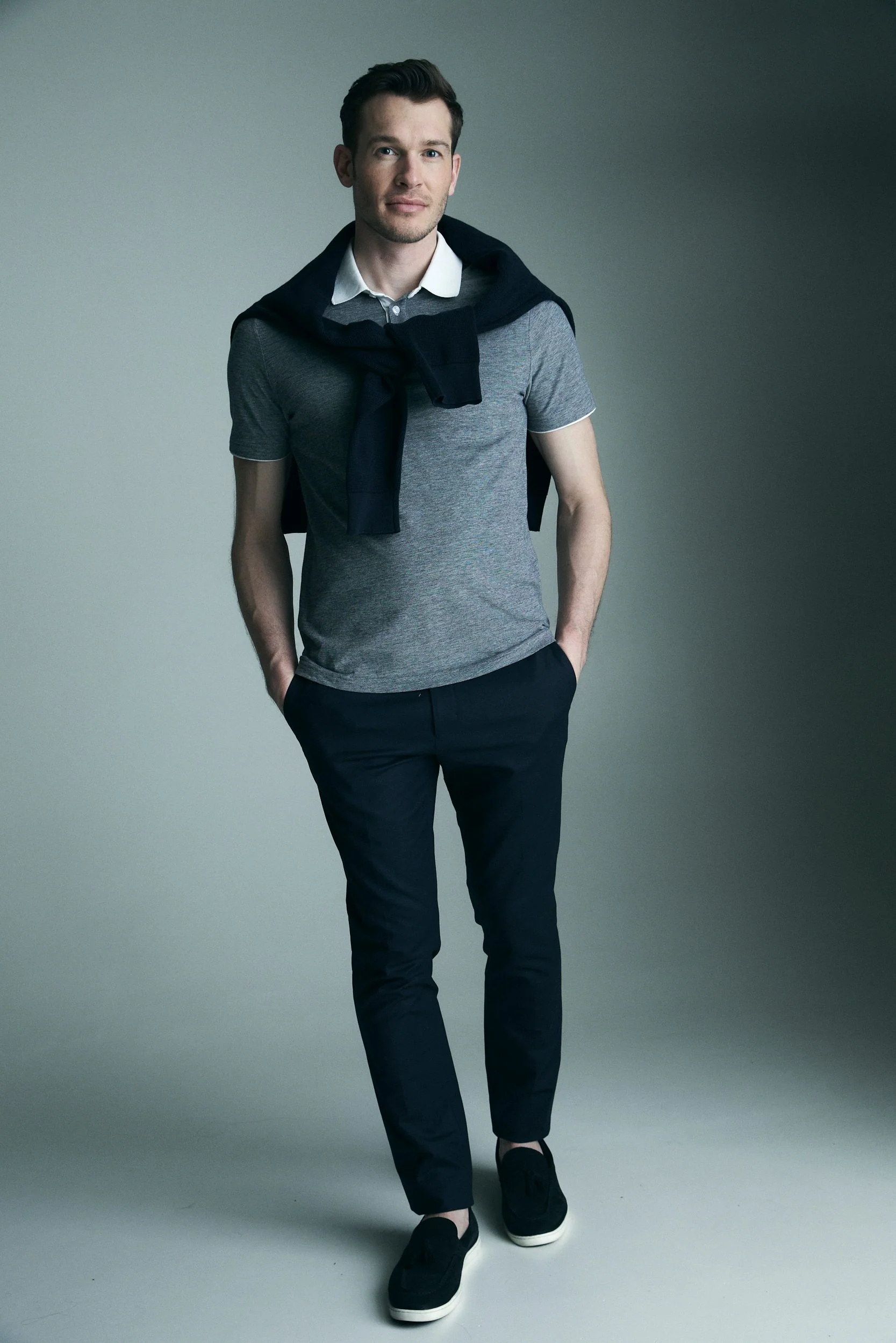 Polo with contrast rib collar - Image 5