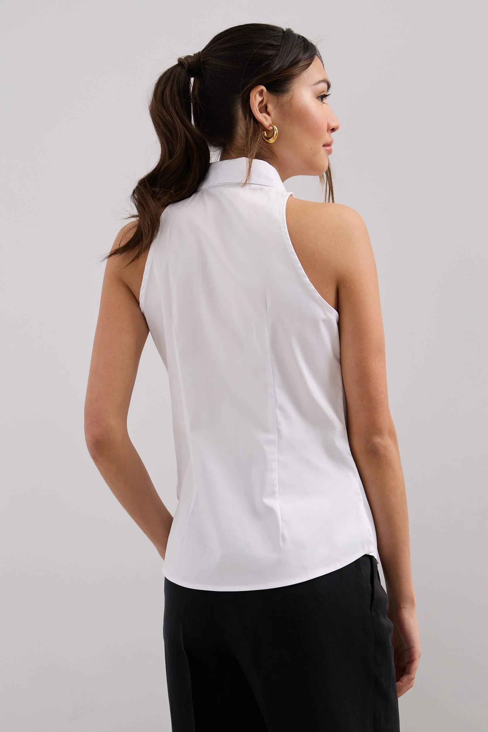 Poplin sleeveless shirt - Image 2
