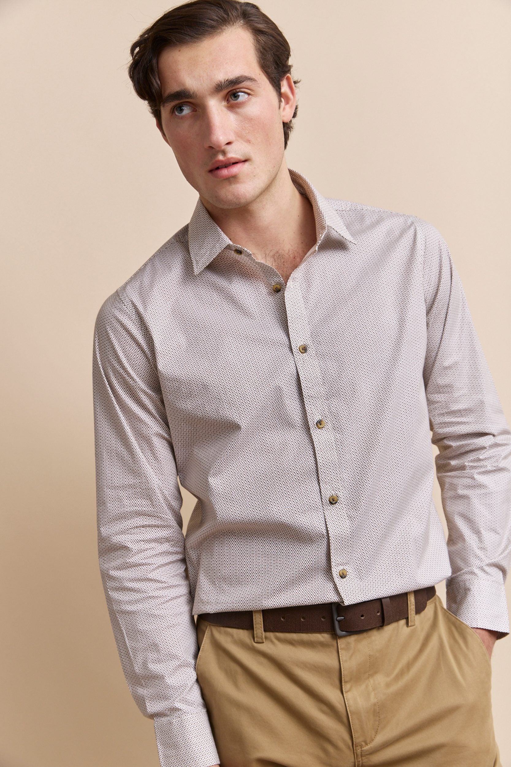 Print stretch fitted shirt - Image 3