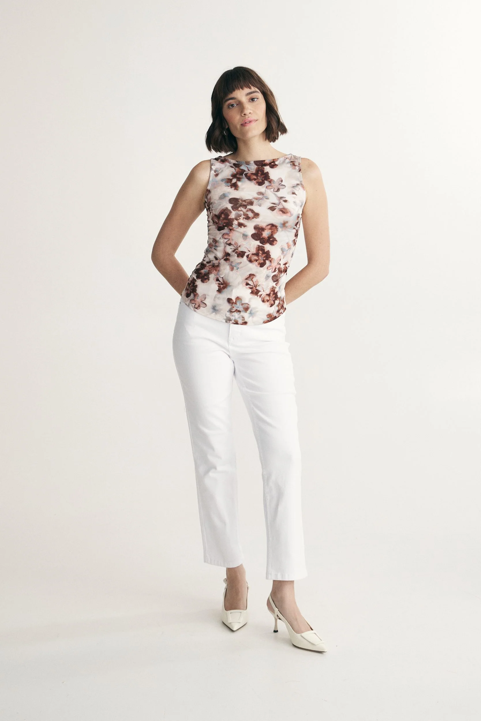 Printed boat neck top - Image 3