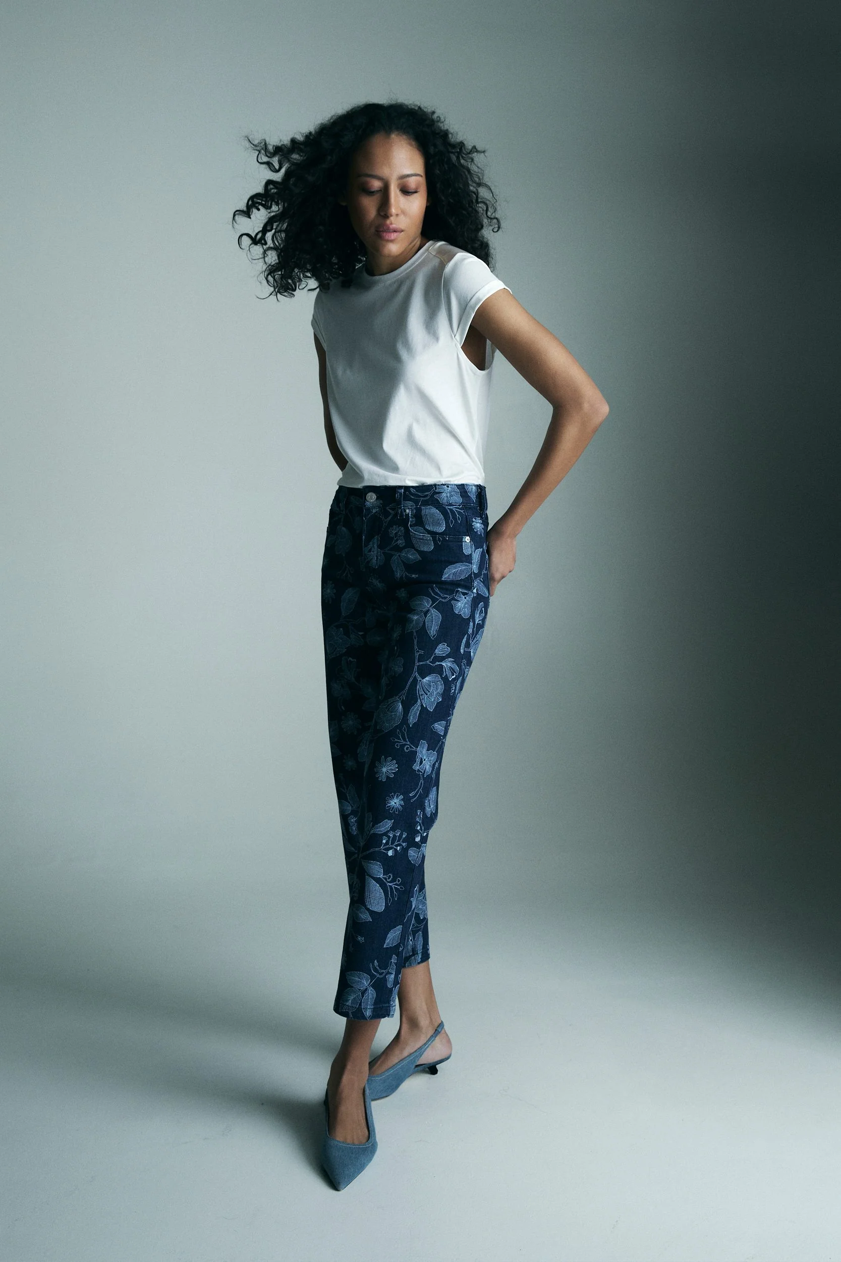 Printed classic jean