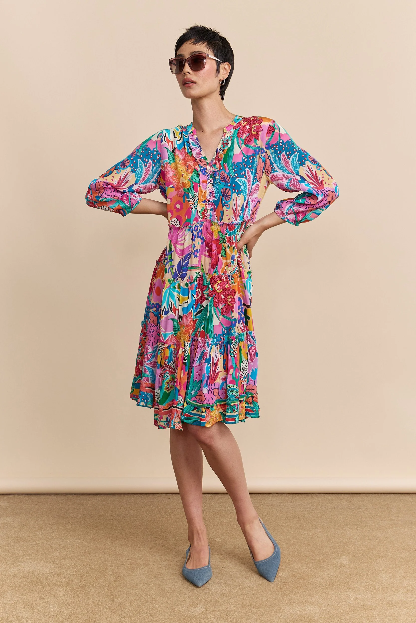 Botanical print fluid dress - Image 4