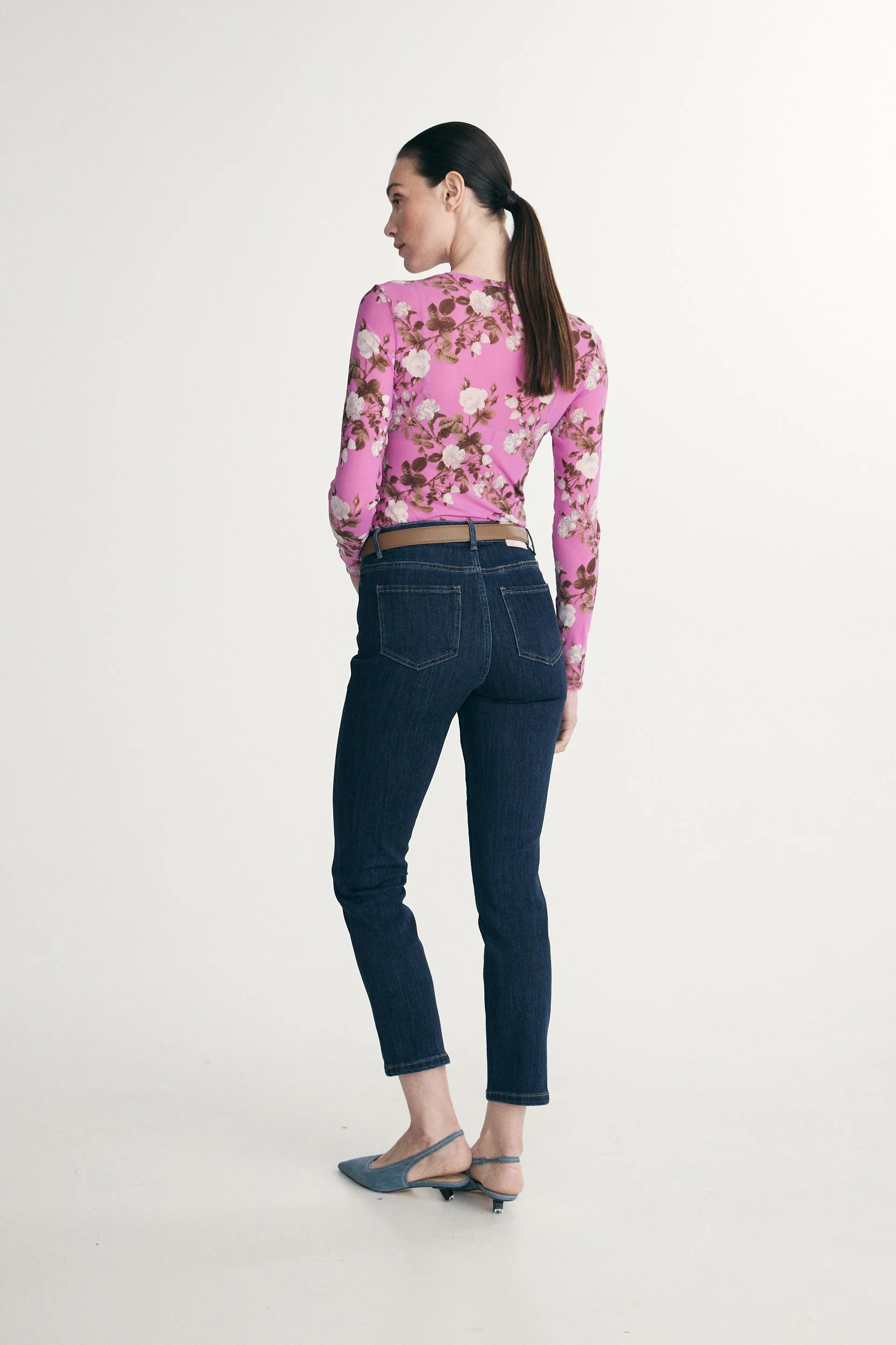 Printed floral mesh top - Image 3