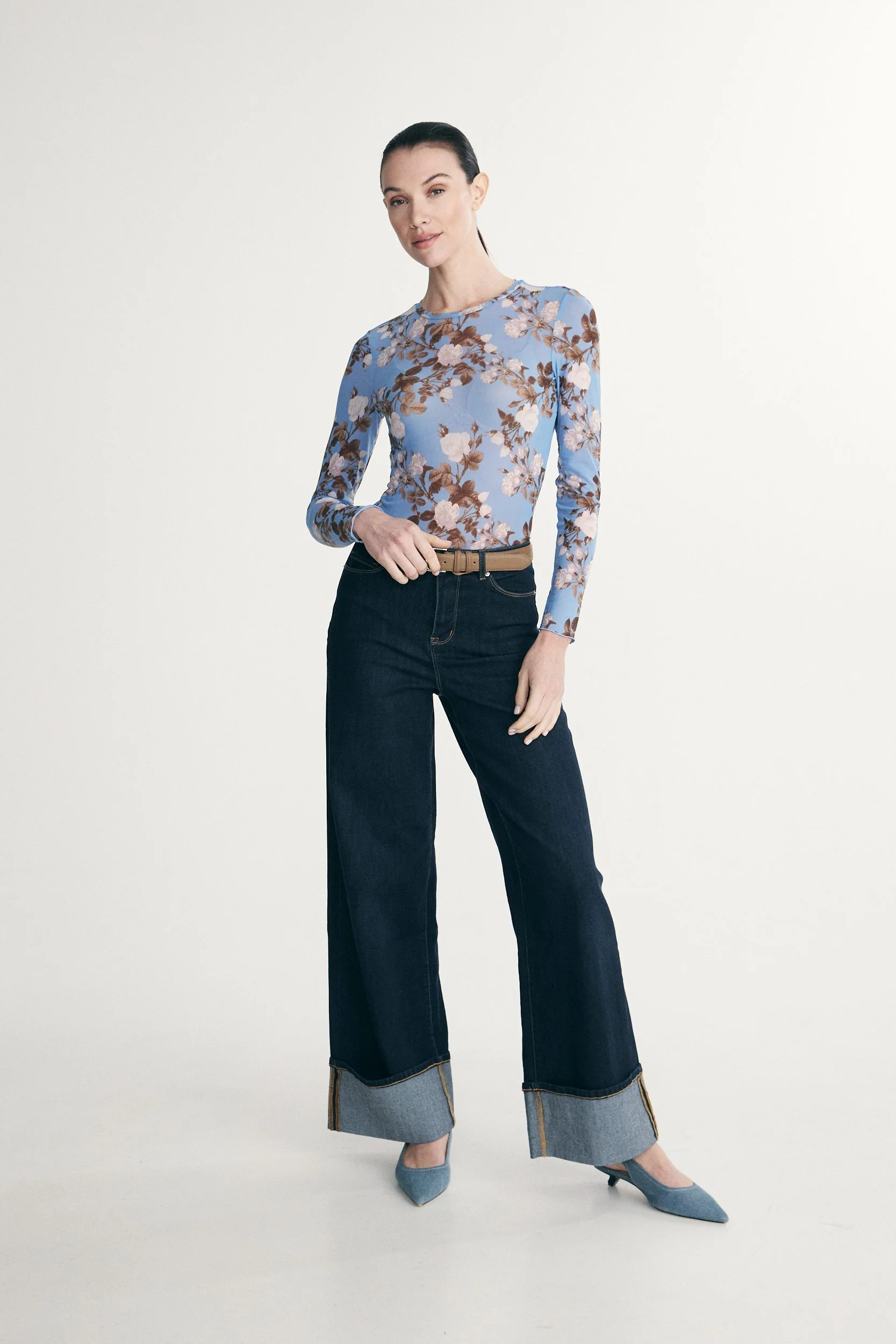 Printed floral mesh top - Image 6