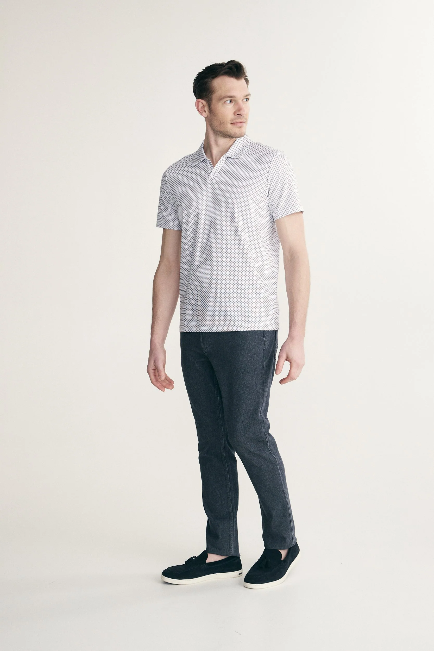 Mercerized cotton printed johnny polo - Image 3