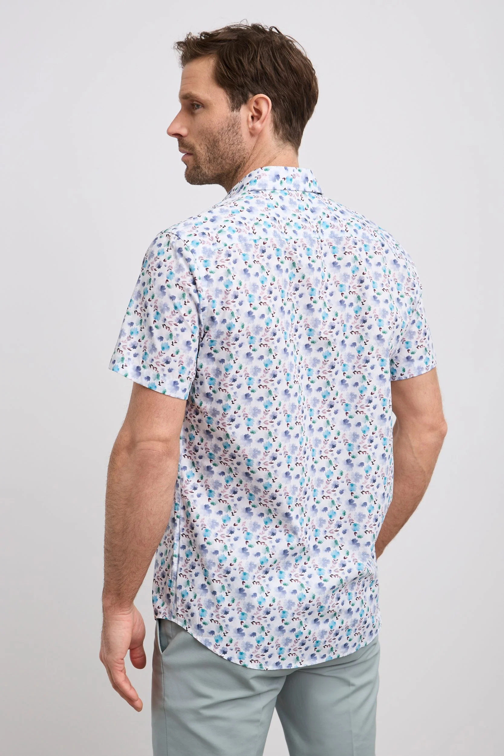 Printed poplin fitted shirt - Image 2