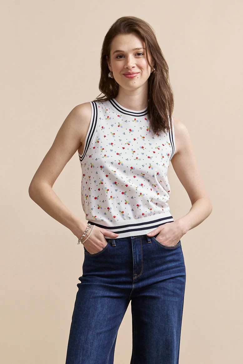Printed sleeveless top - Image 3