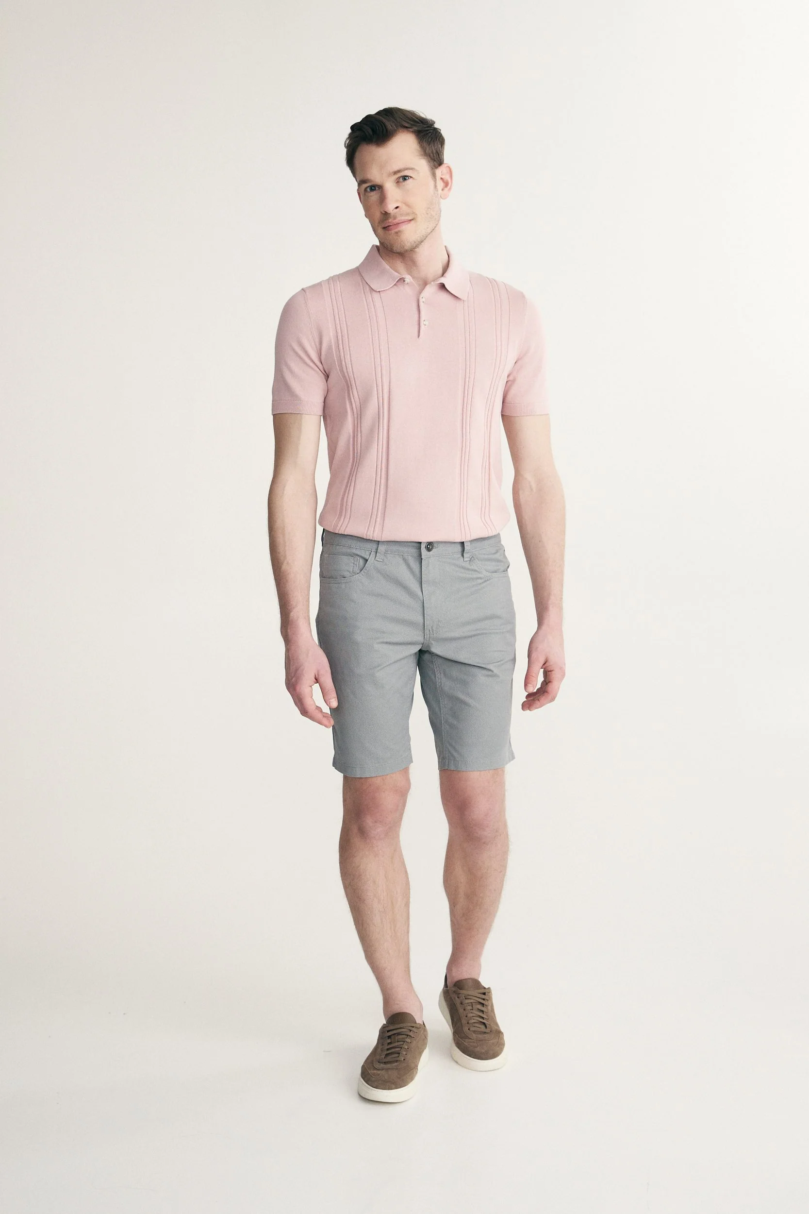Five pockets printed slim fit bermuda