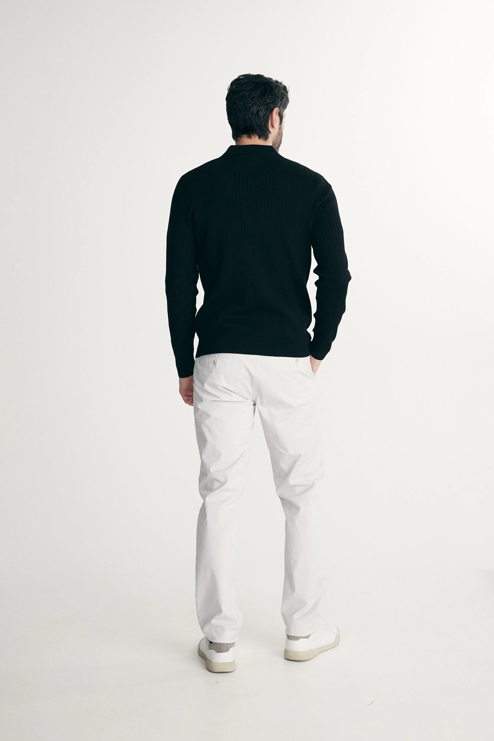 Rib knit solid polo - Image 5