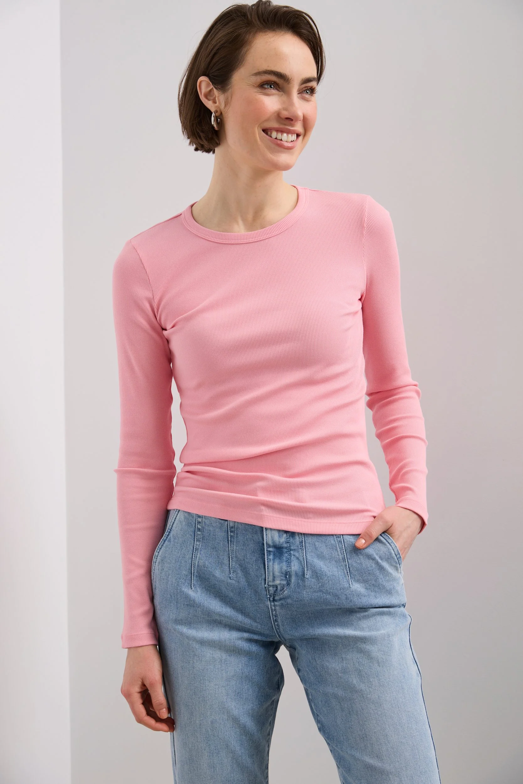 Ribbed long sleeve top