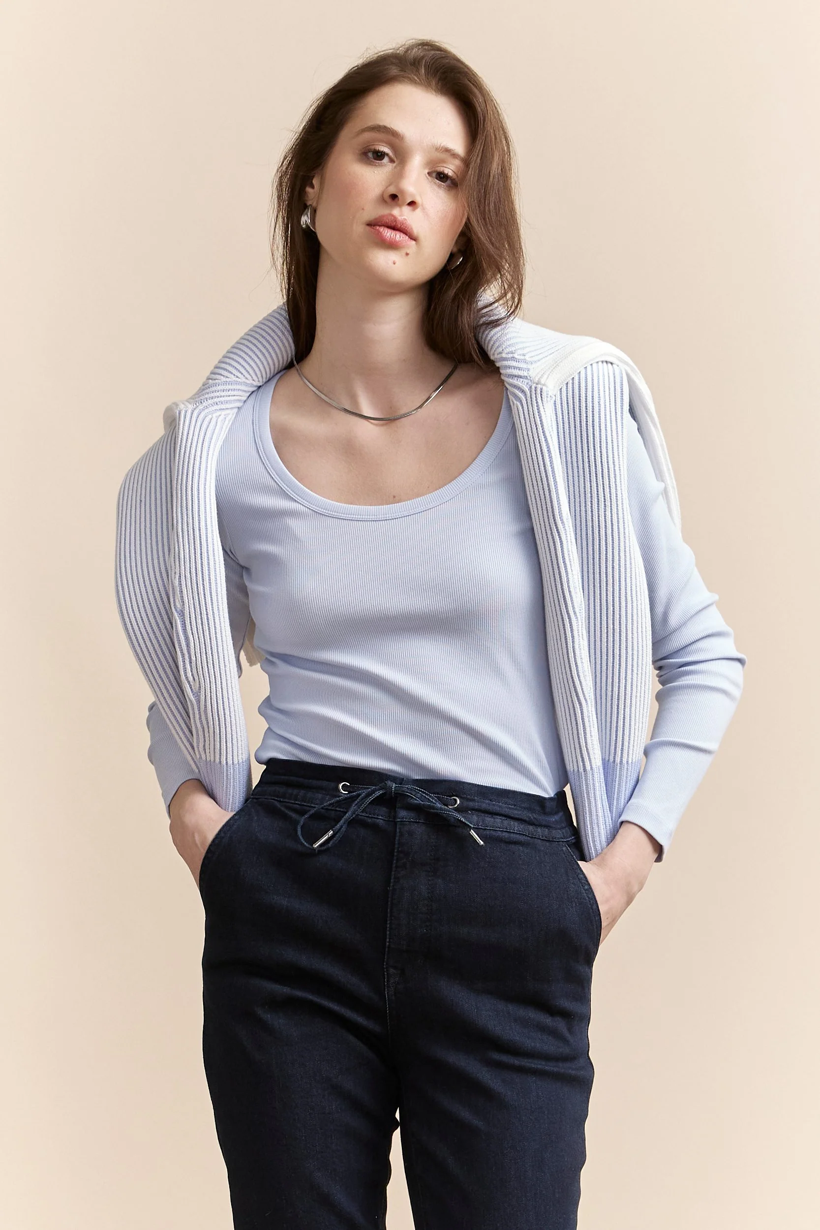 Ribbed long sleeves top - Image 2