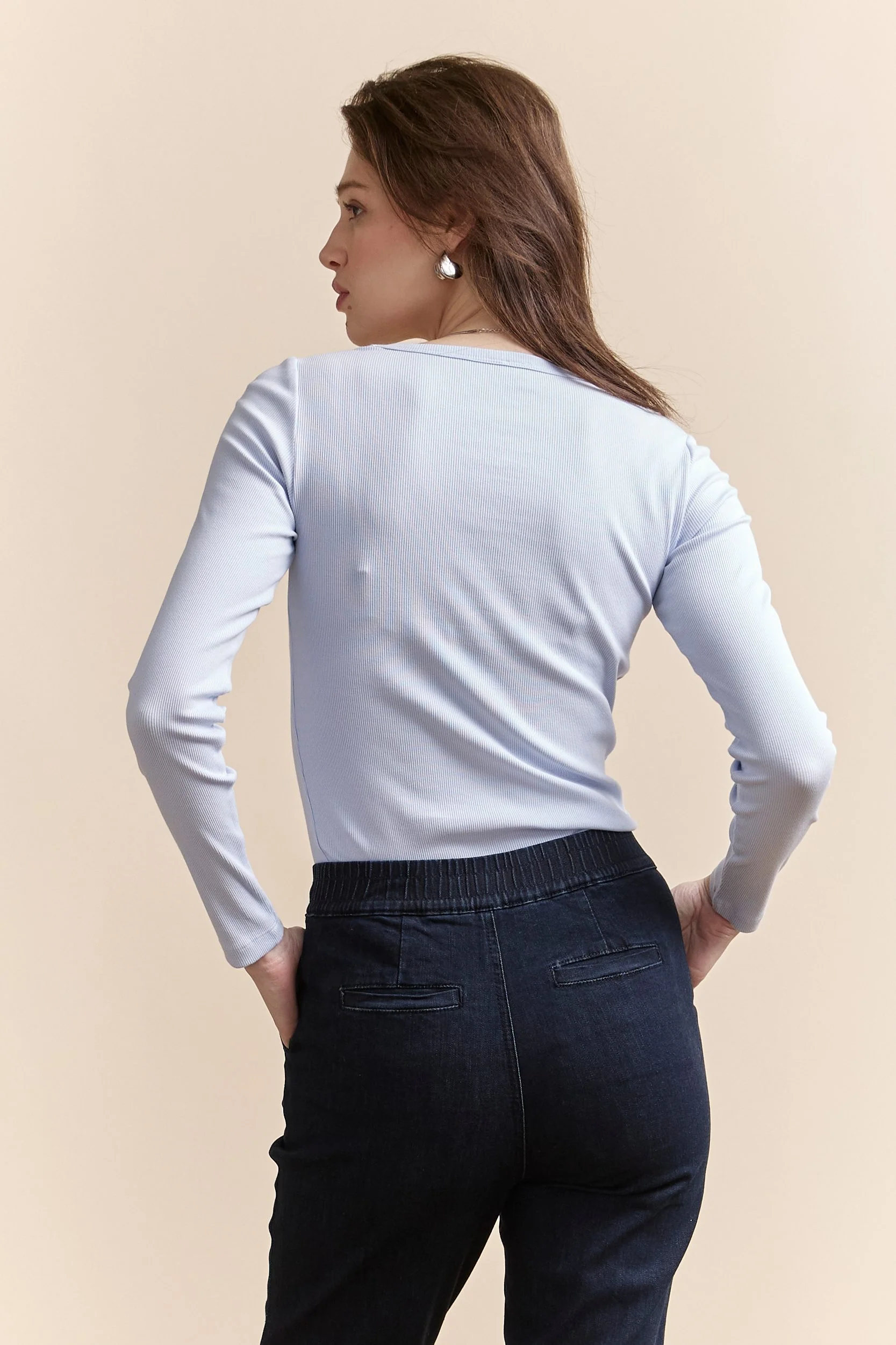 Ribbed long sleeves top - Image 7