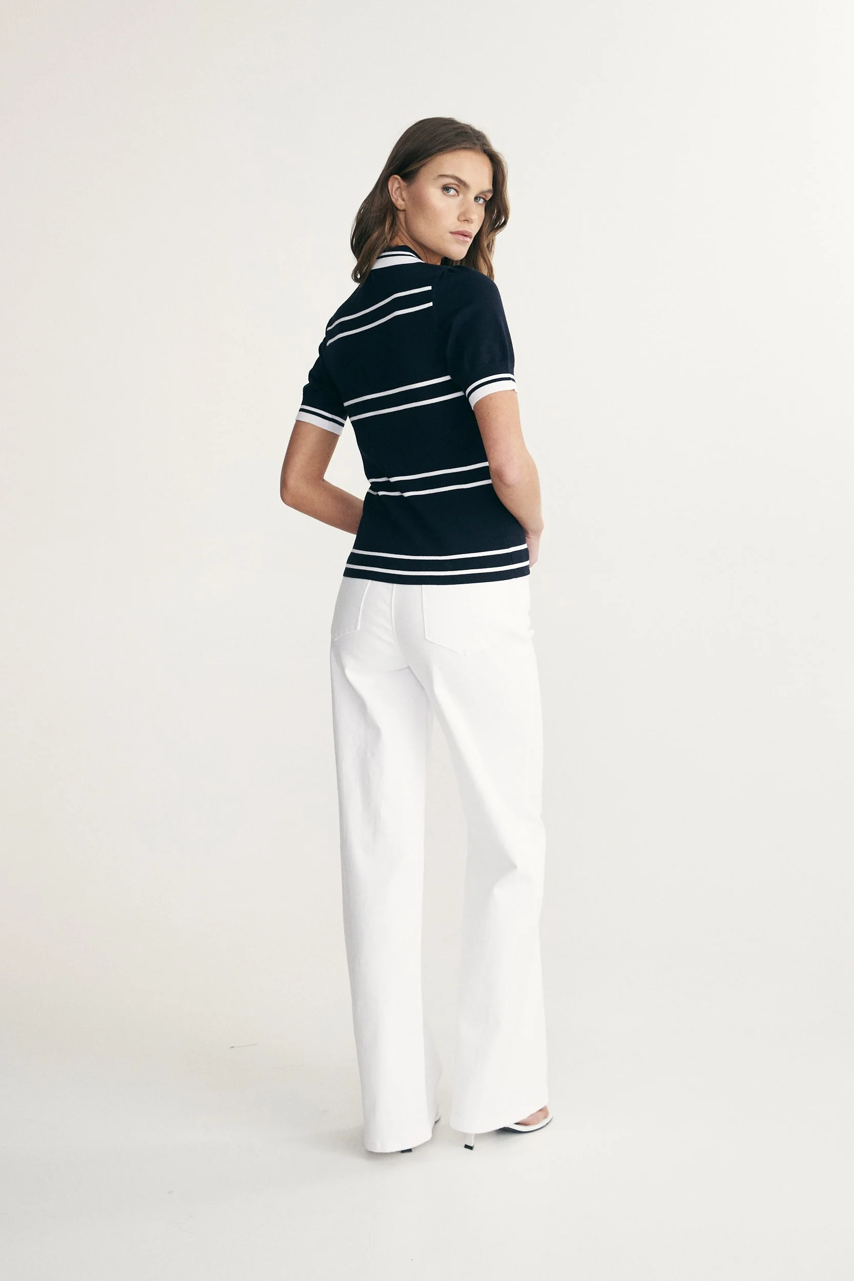 Ribbed knit polo top - Image 3