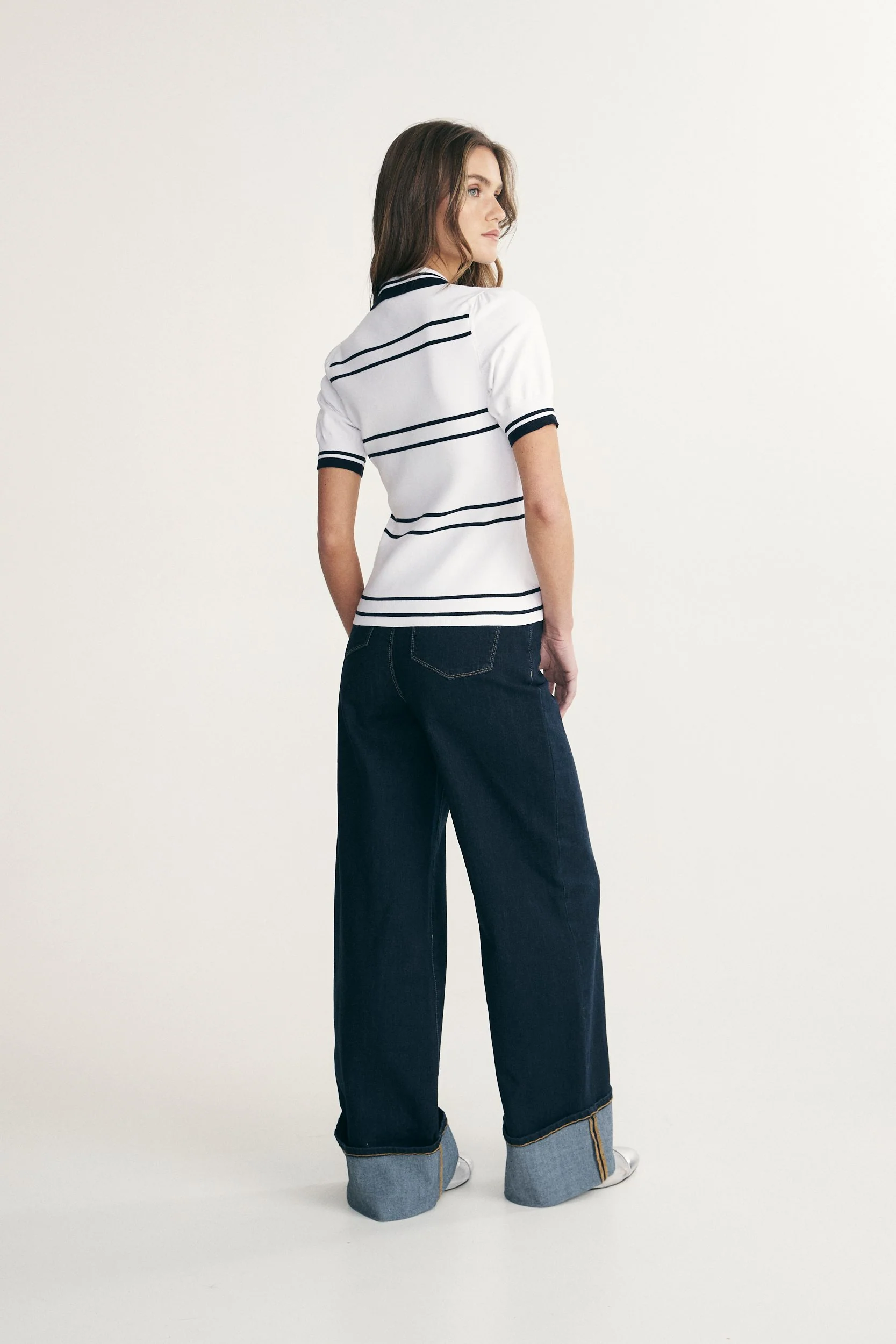 Ribbed knit polo top - Image 5