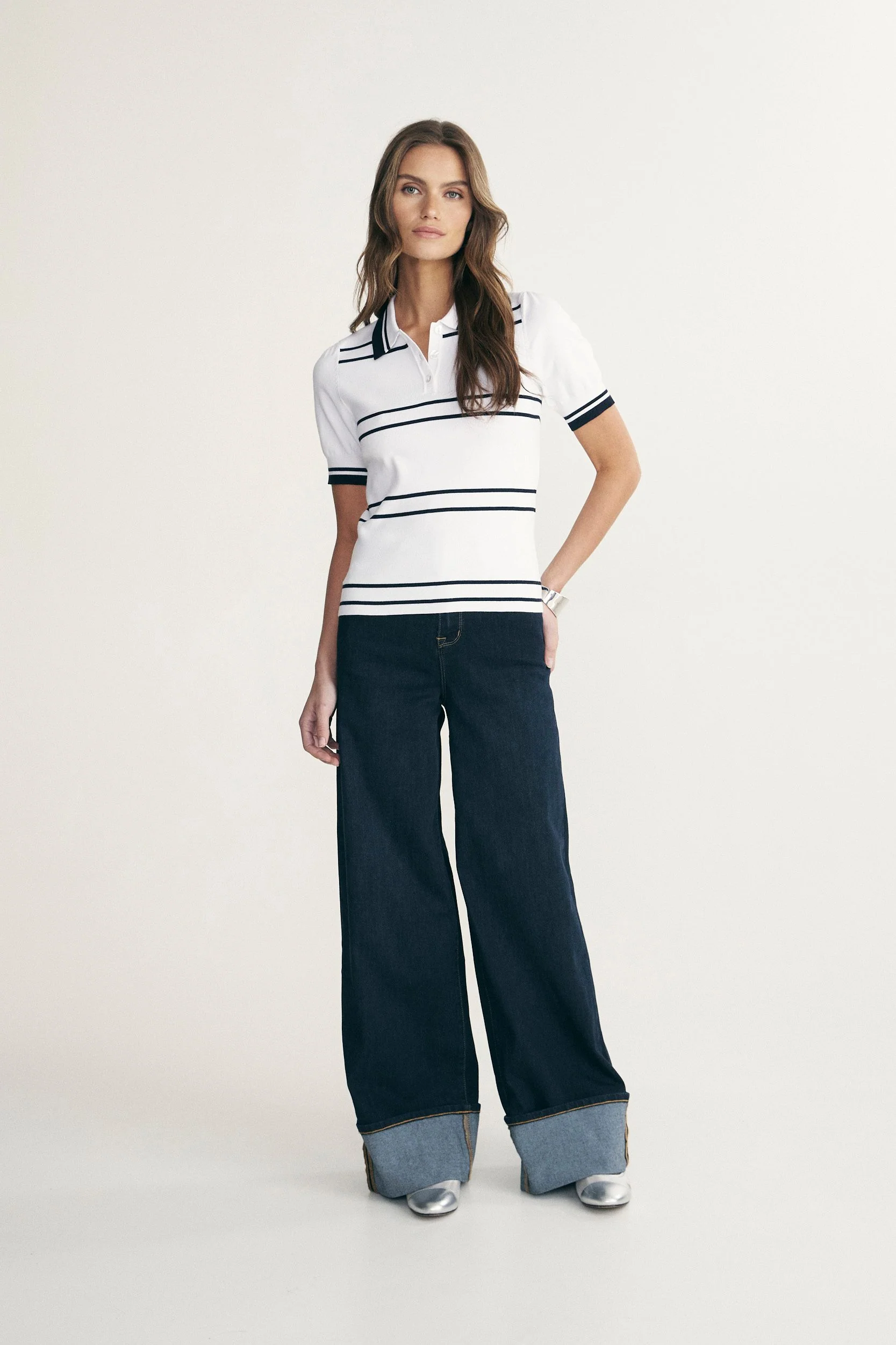 Ribbed knit polo top - Image 6