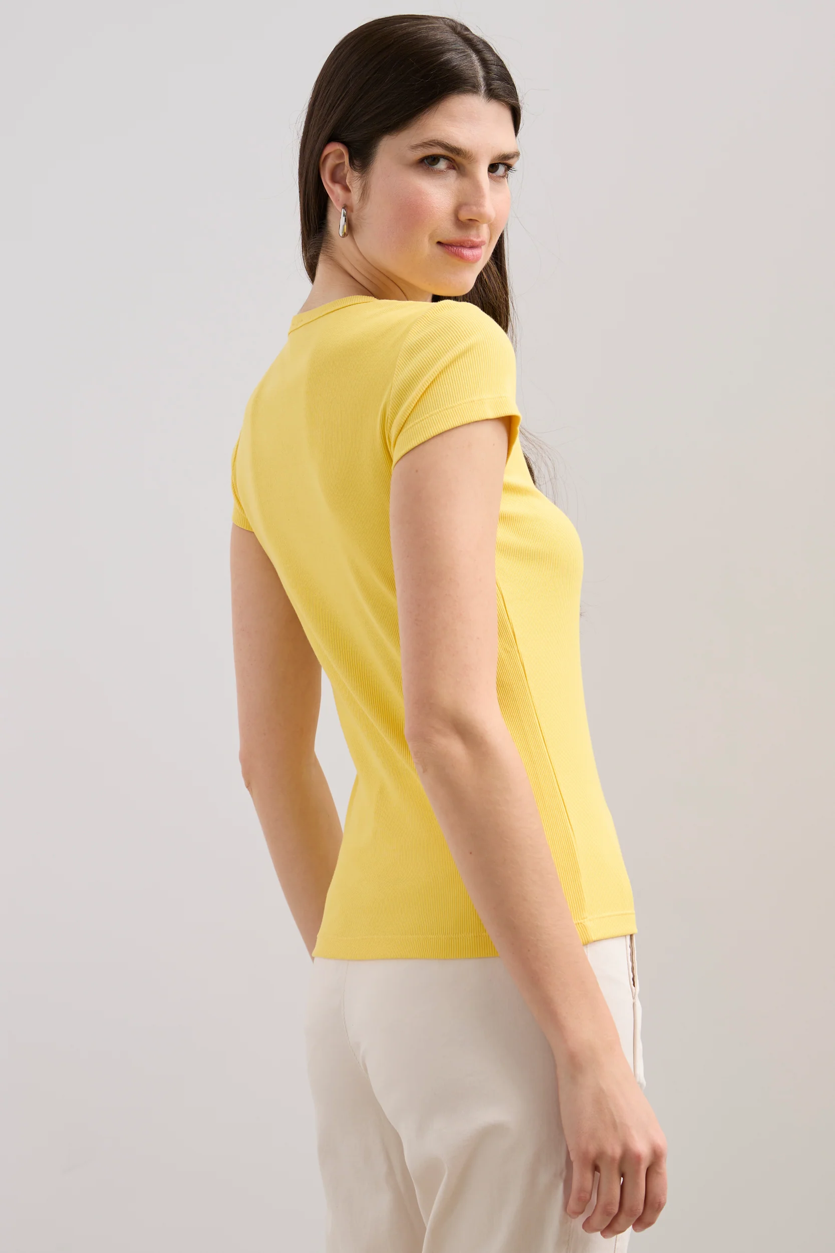 Ribbed t-shirt with crew neck - Image 16