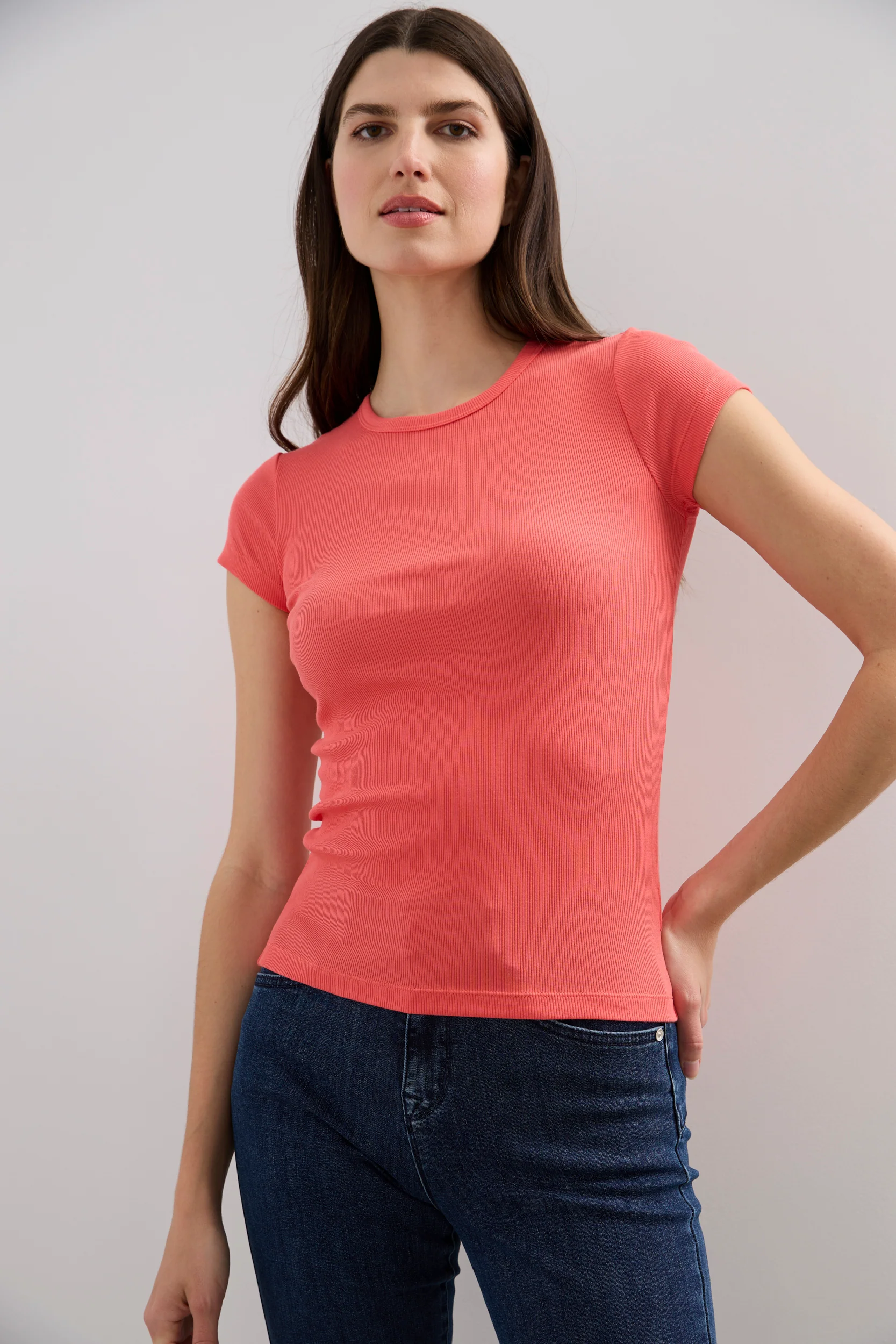 Ribbed t-shirt with crew neck - Image 19