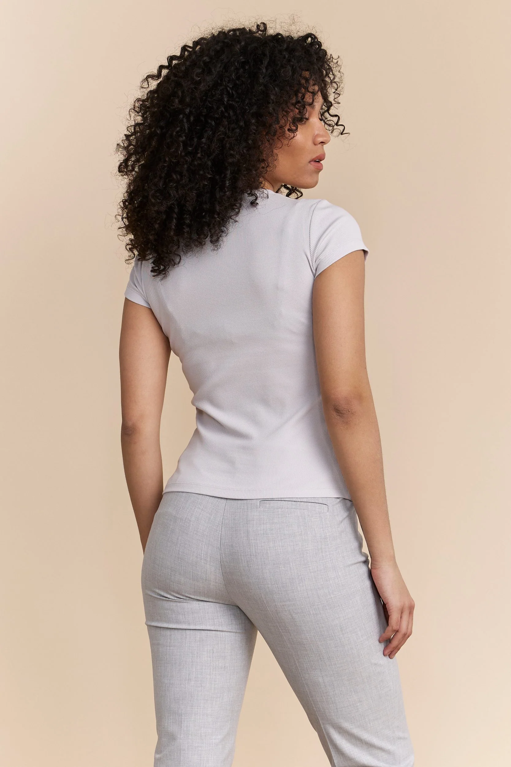 Ribbed t-shirt with crew neck - Image 13