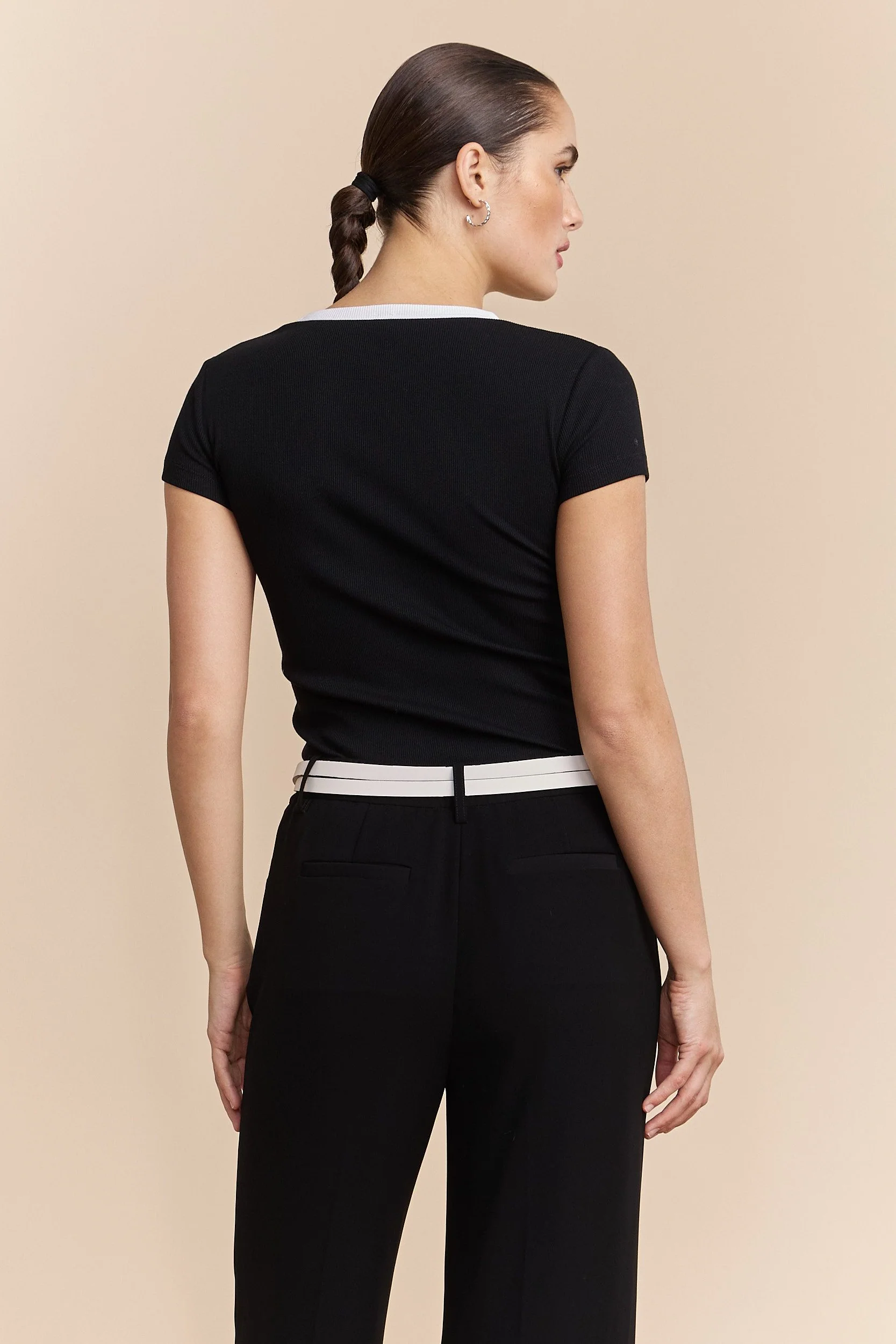 Ribbed t-shirt with crew neck - Image 4